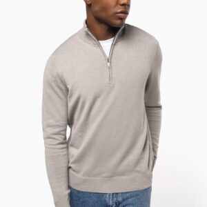 Kariban Heren pullover met ritskraag