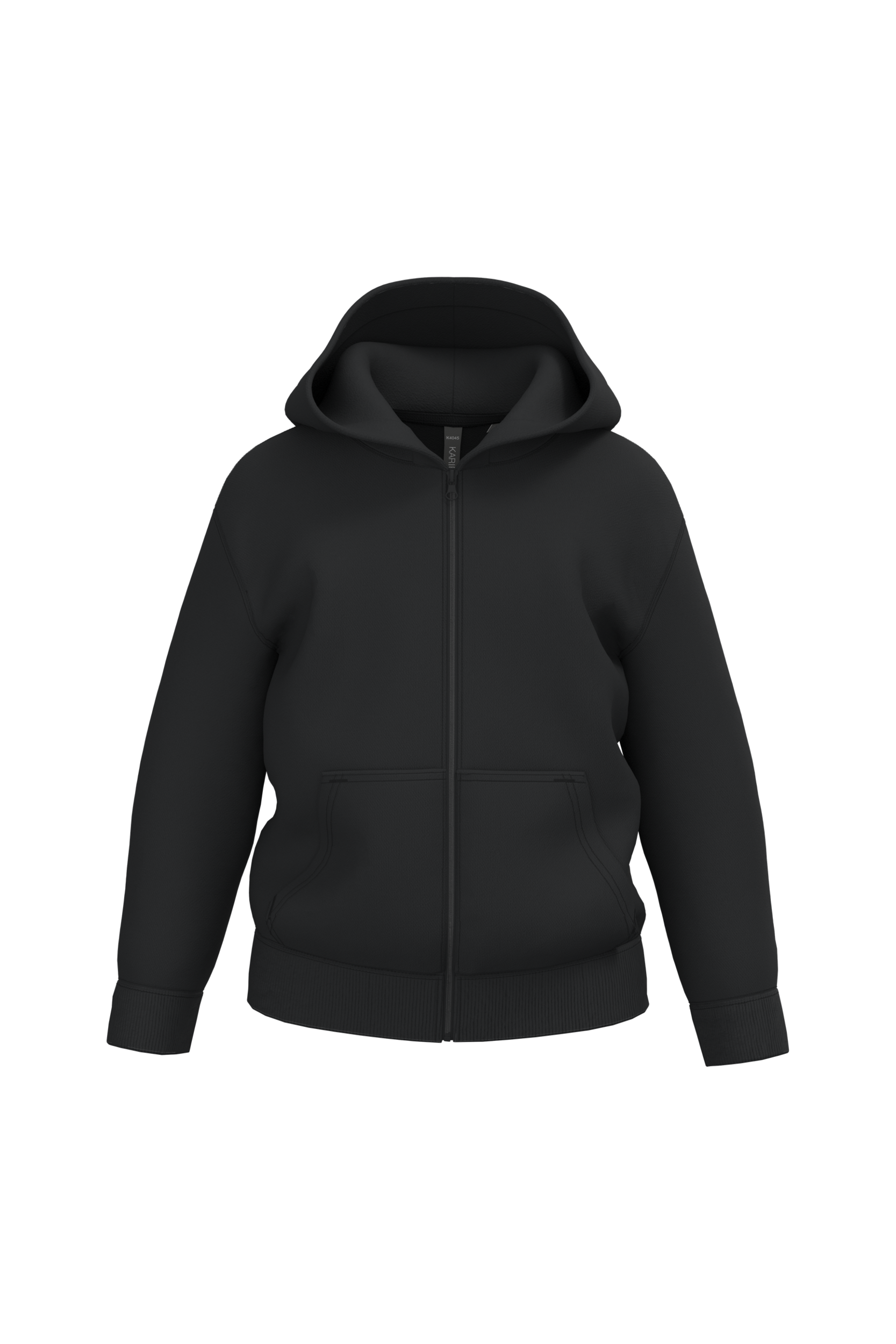Kariban Gerecycled sweatvest met capuchon — Black