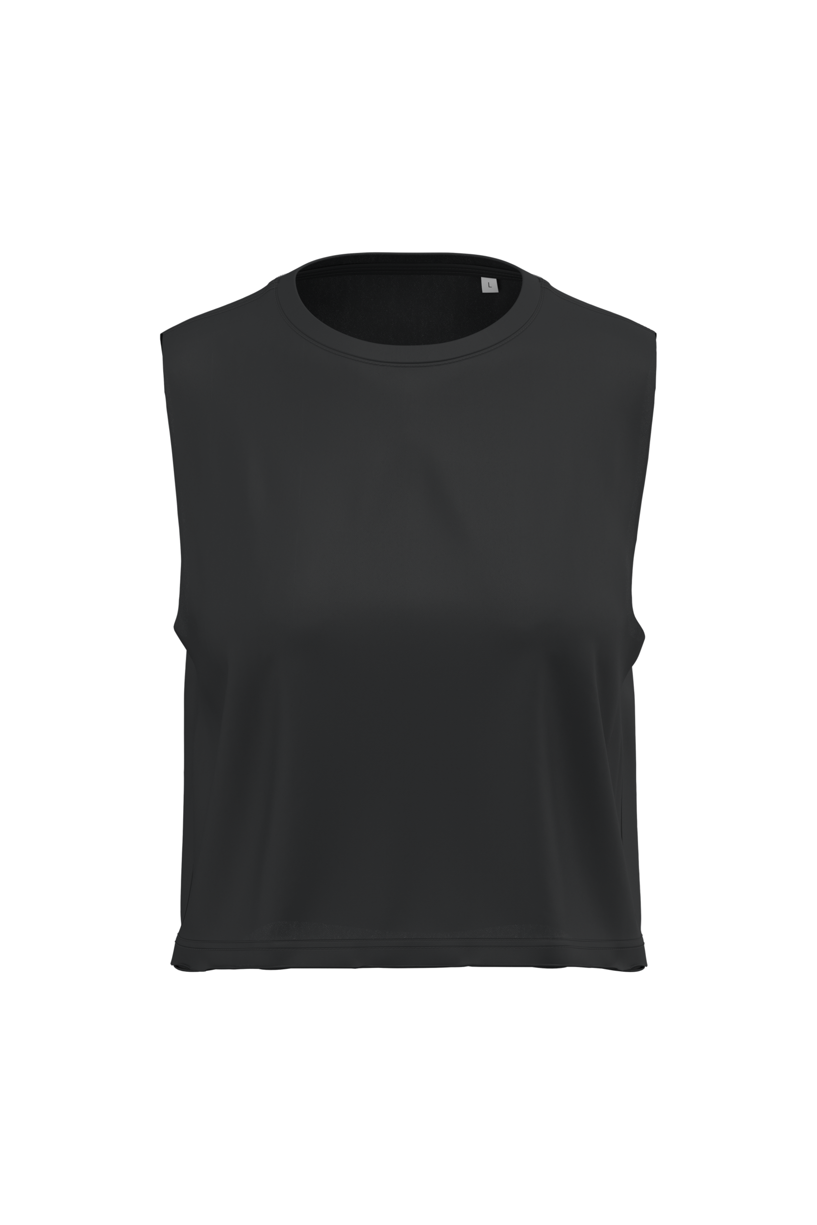 PROACT® Cropped mouwloos T-shirt voor dames — Black