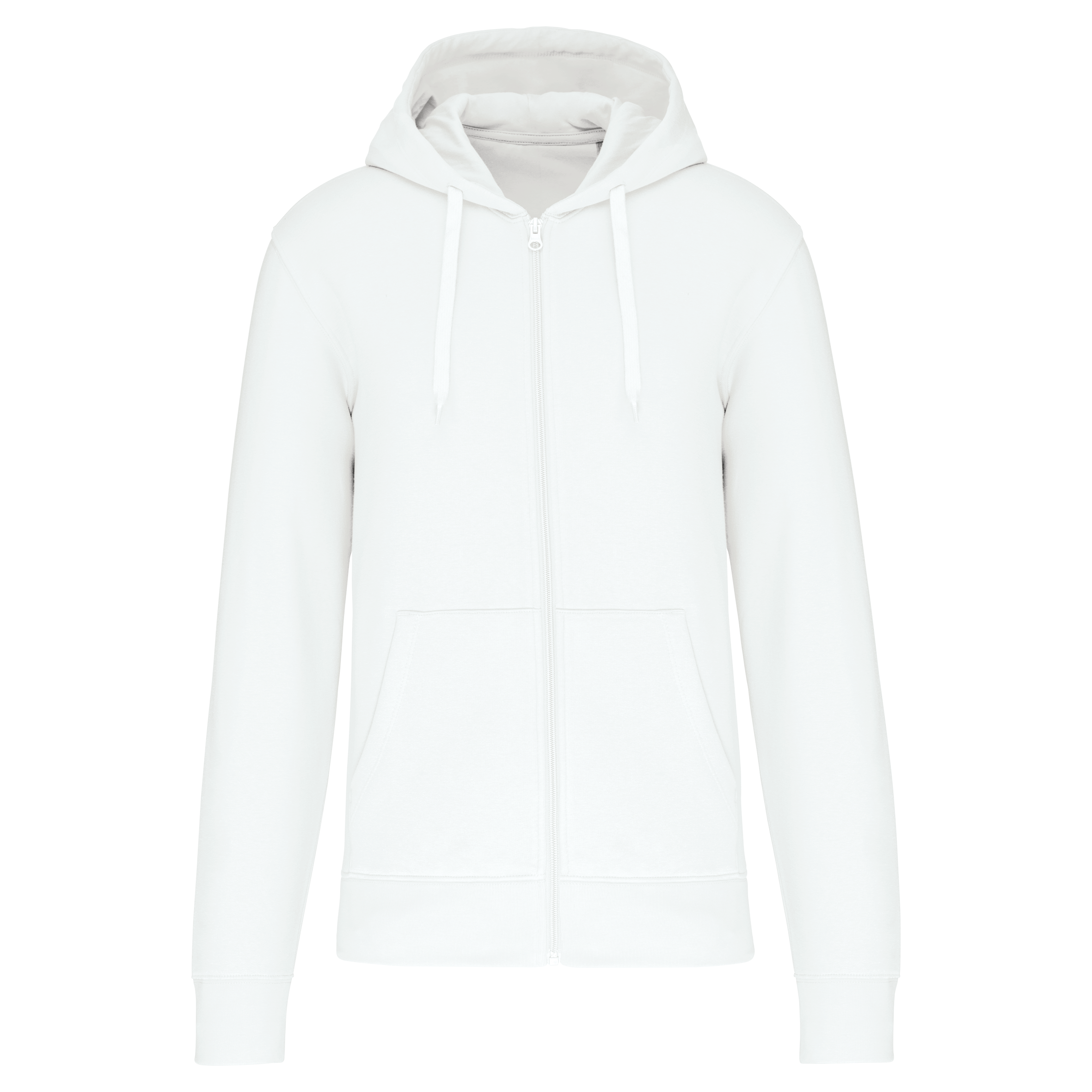 Kariban Ecologische herensweater met capuchon en ritssluiting — White
