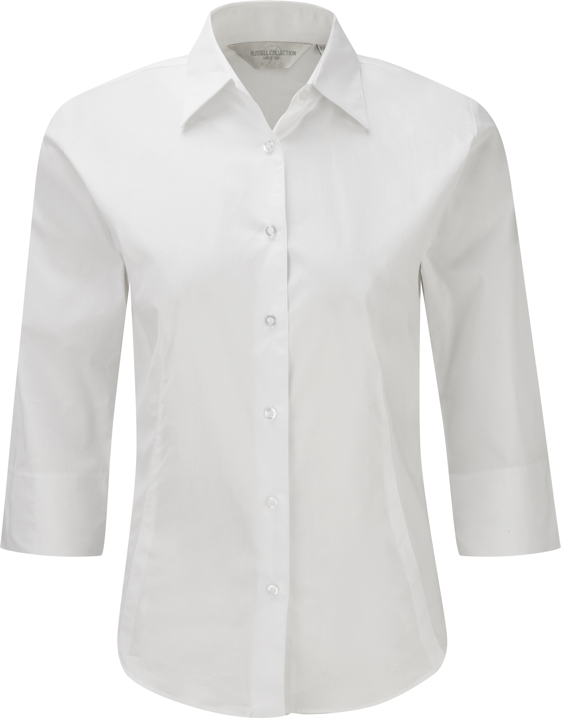 Russell Ladies' 3/4 Sleeve Easy Care Fitted Shirt — White