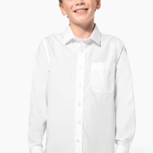 Kariban Kinder poplin overhemd lange mouwen