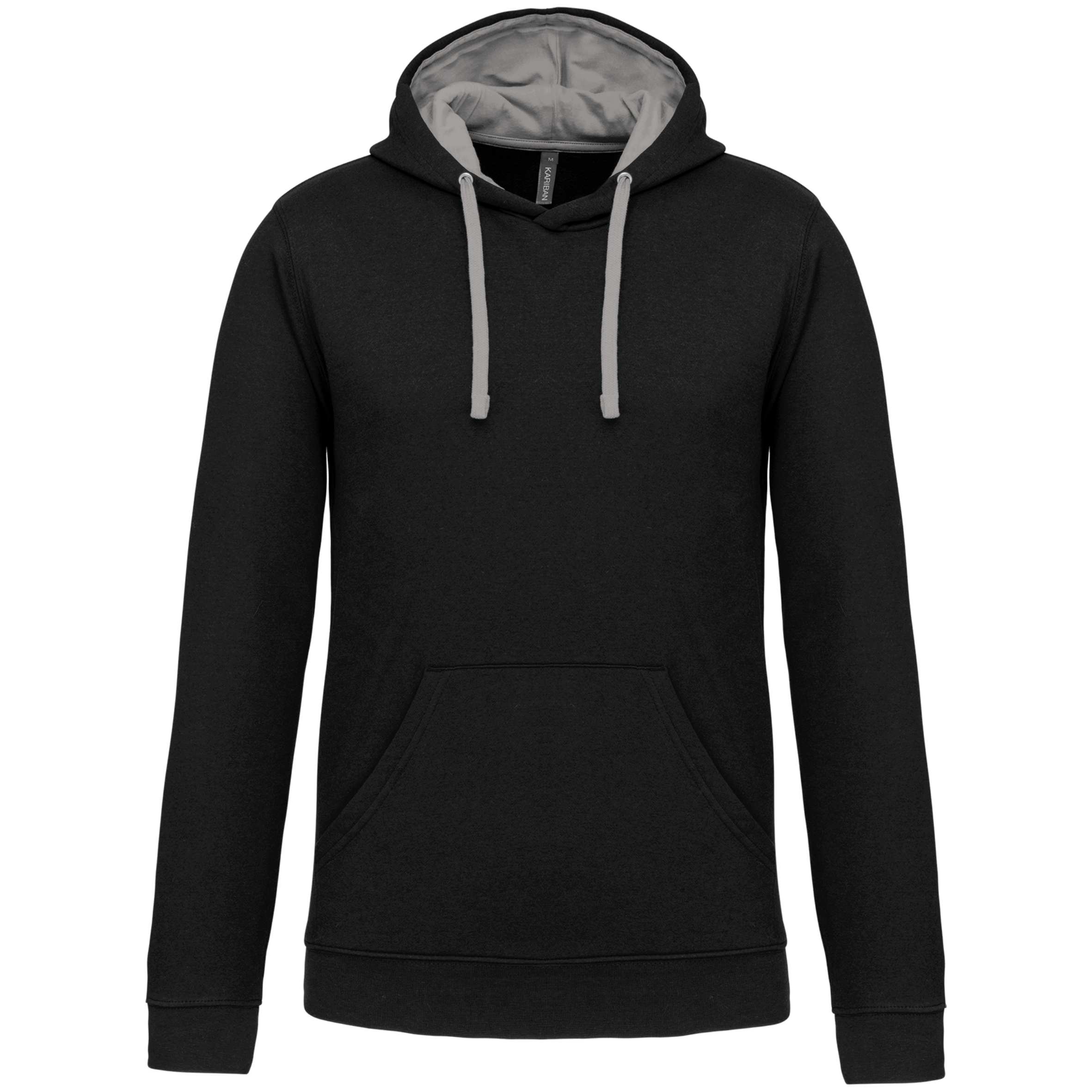 Kariban Sweater met contrasterende capuchon — Black / Fine Grey