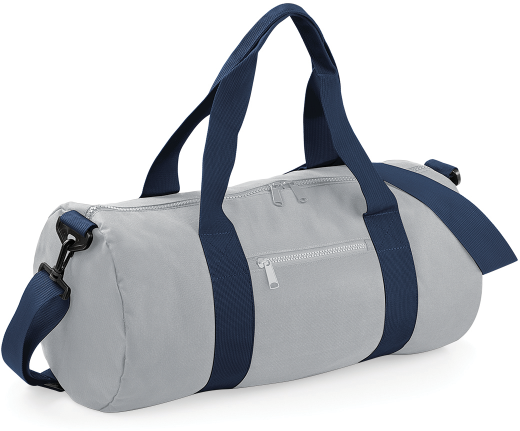 BagBase® Original Barrel Bag — Light Grey / French Navy