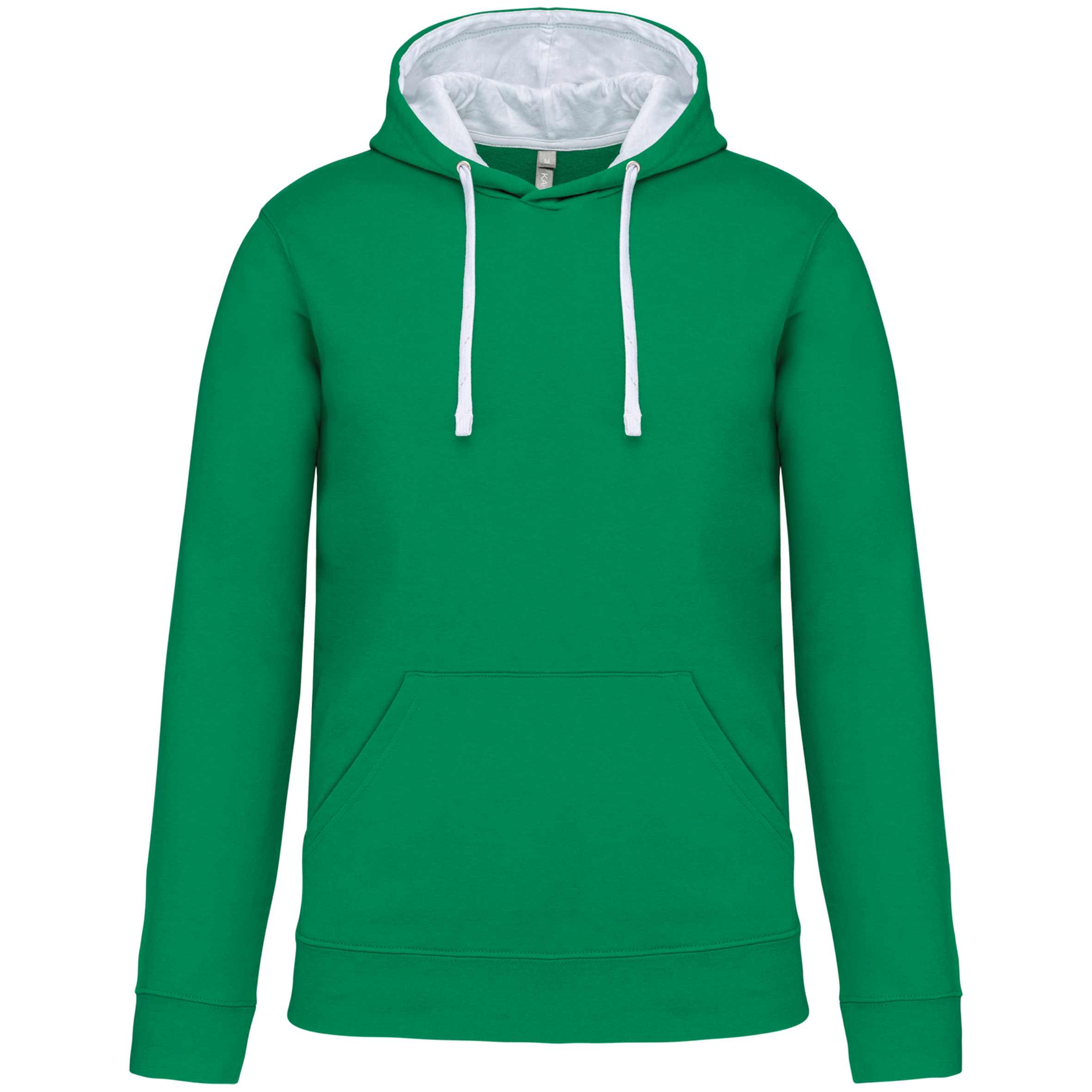 Kariban Sweater met contrasterende capuchon — Light Kelly Green / White