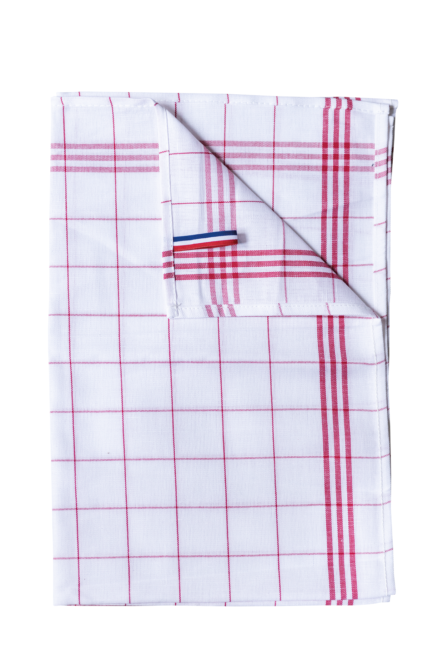Kariban Geruite theedoek 'Origine France Garantie. — Red