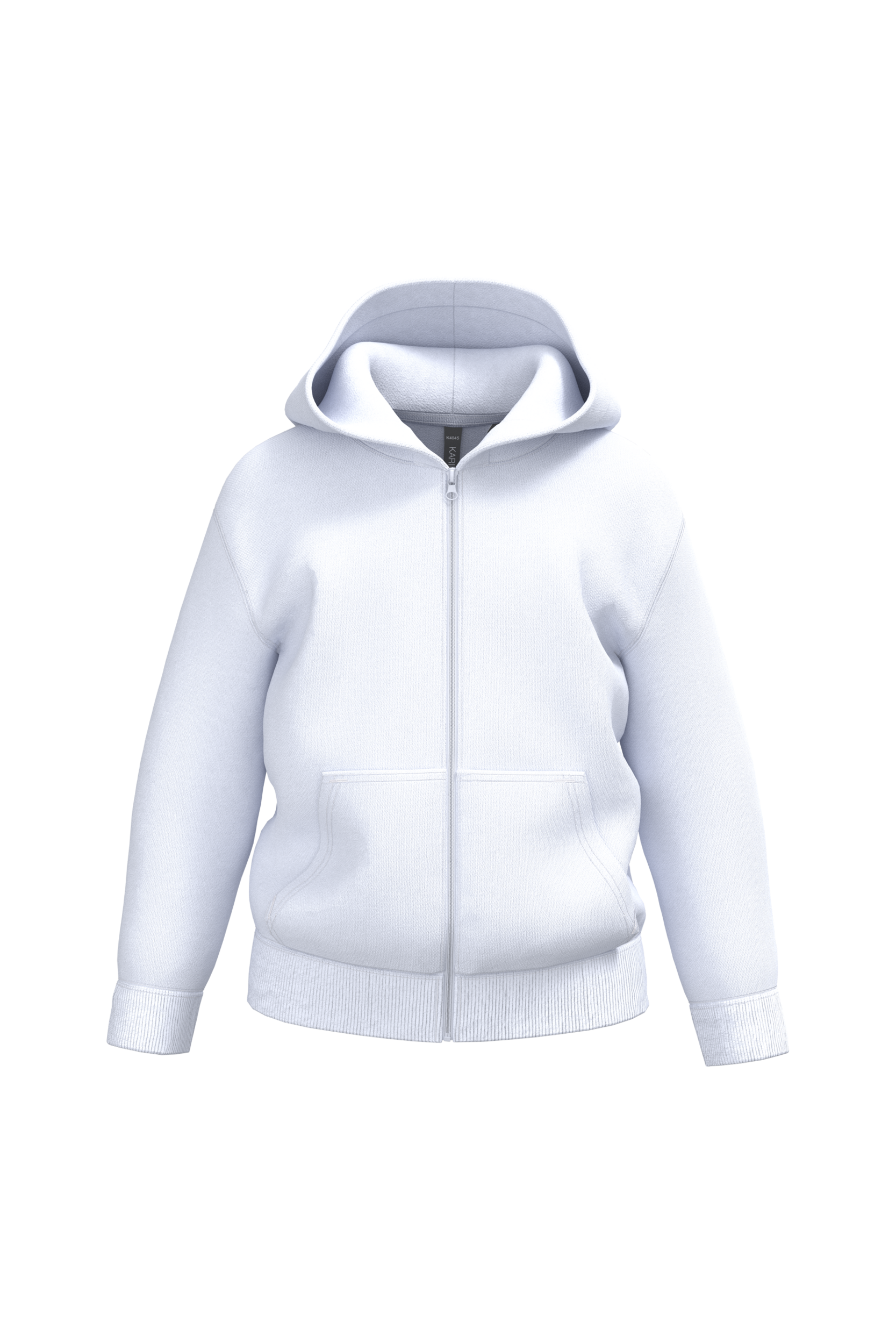 Kariban Gerecycled sweatvest met capuchon — White