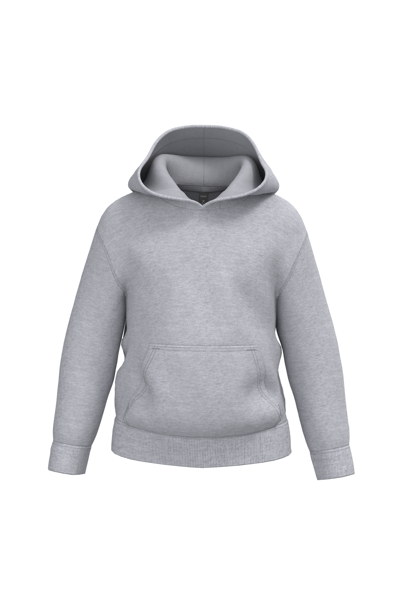 Kariban Gerecyclede kindersweater met capuchon — Oxford Grey
