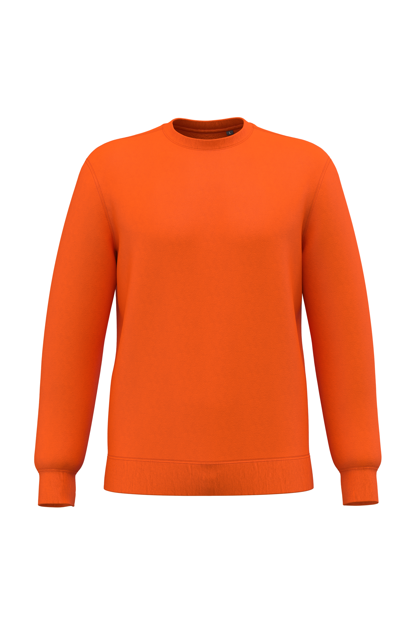 Kariban Gerecyclede uniseks sweater met ronde hals — Fluorescent Orange