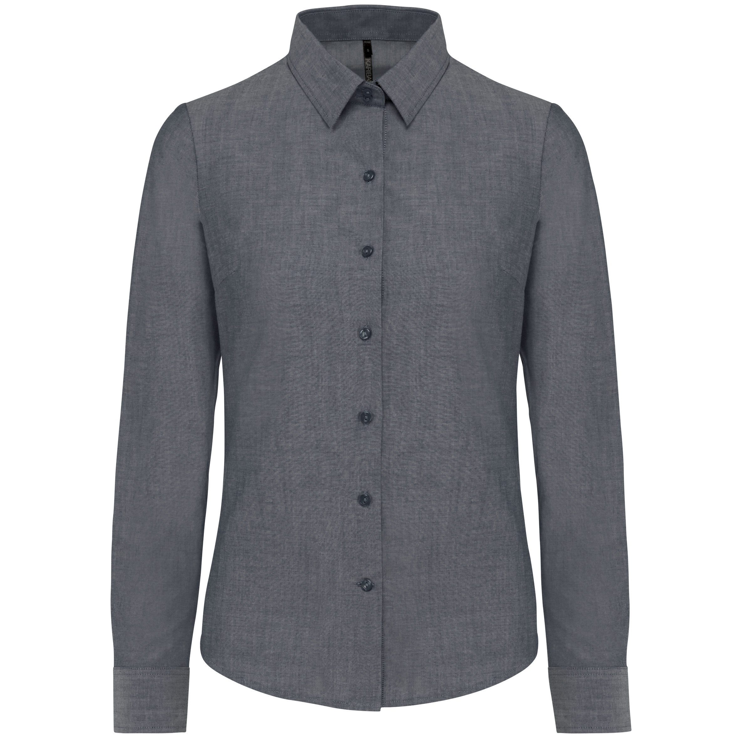 Kariban Dames Oxford blouse lange mouwen — Oxford Shadow Navy