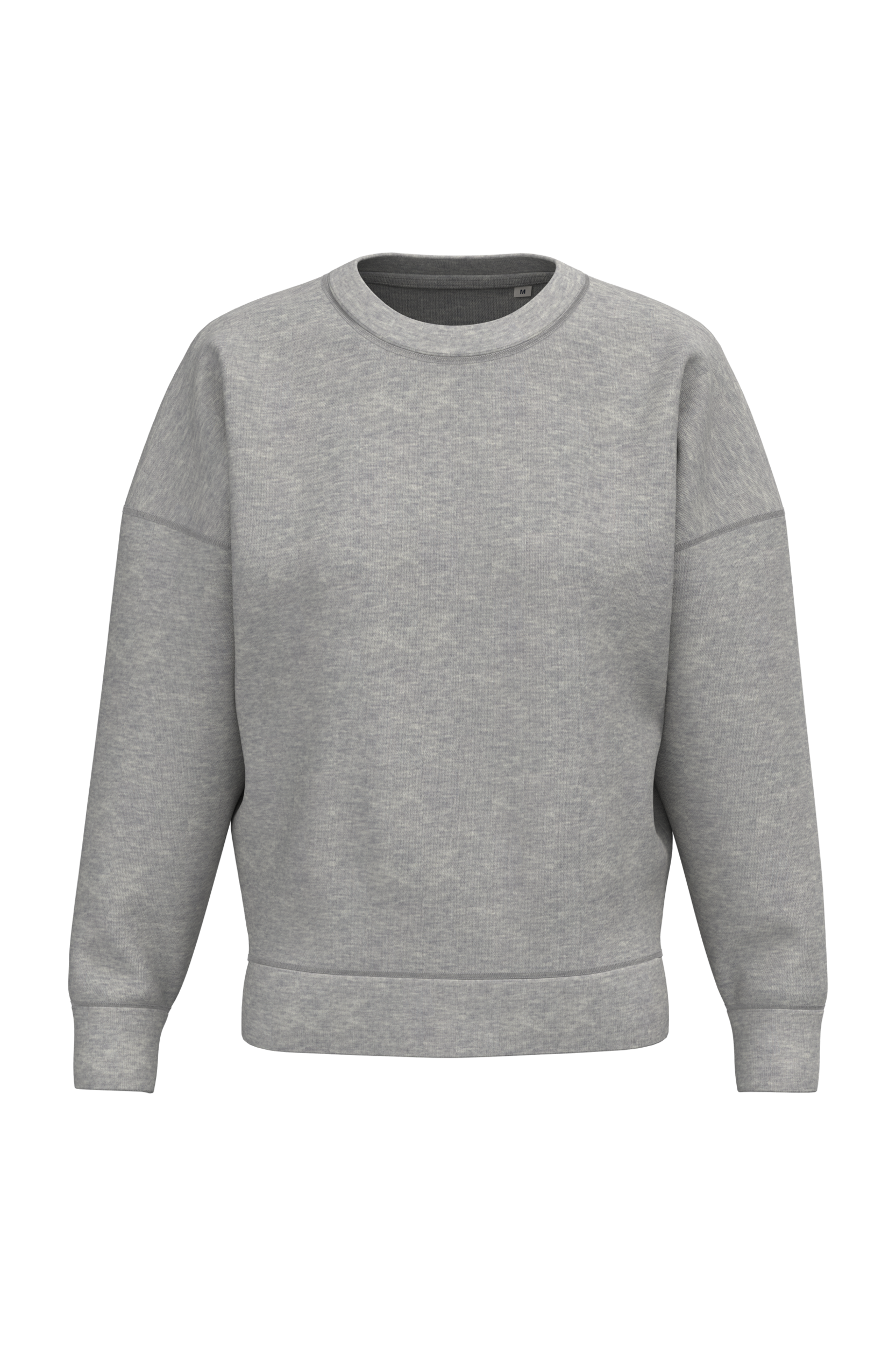 Native Spirit Ecologische dames sweater met ronde hals en verlaagde schouders — Moon Grey Heather
