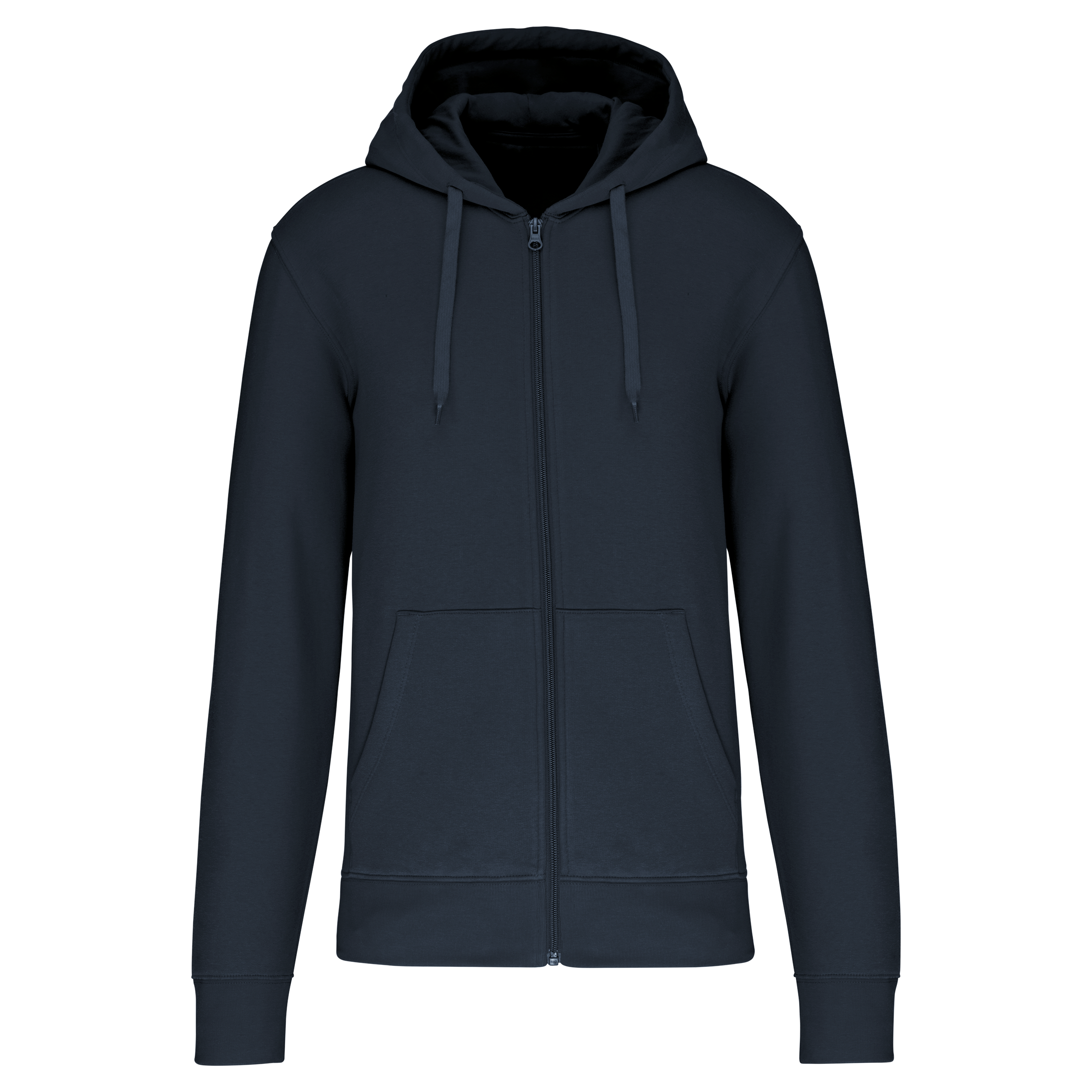 Kariban Ecologische herensweater met capuchon en ritssluiting — Navy