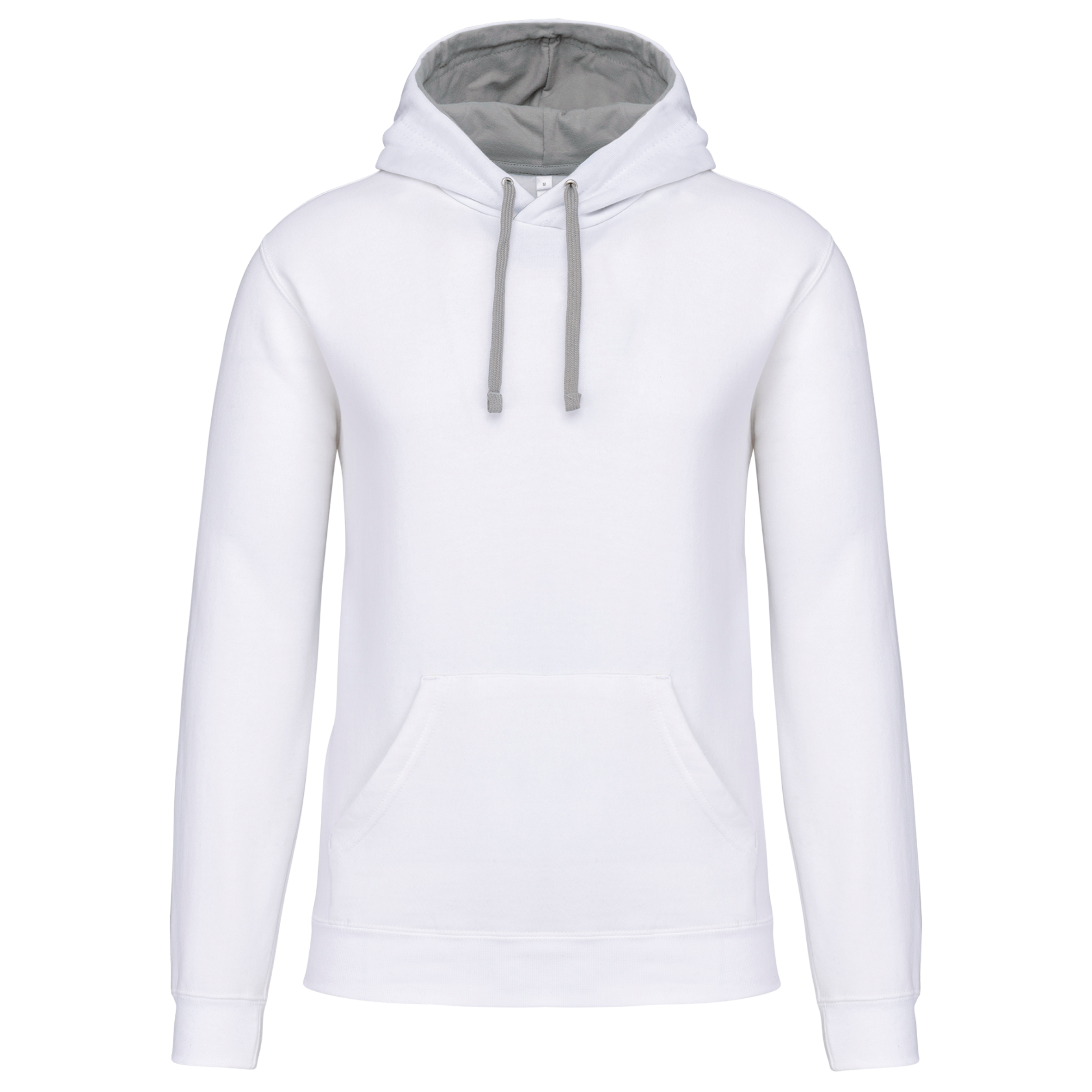 Kariban Sweater met contrasterende capuchon — White / Fine Grey