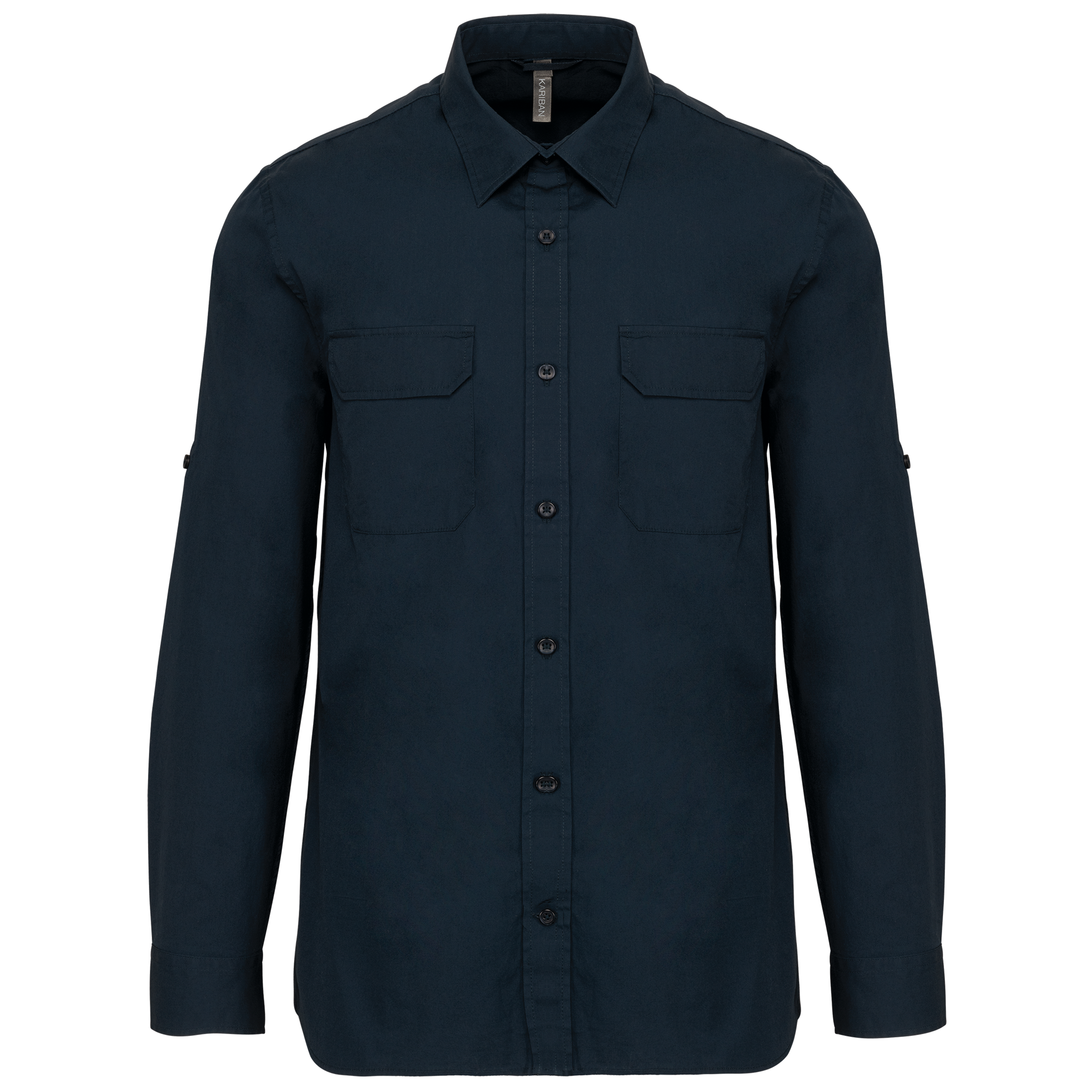 Kariban Overhemd safari lange mouwen — Navy