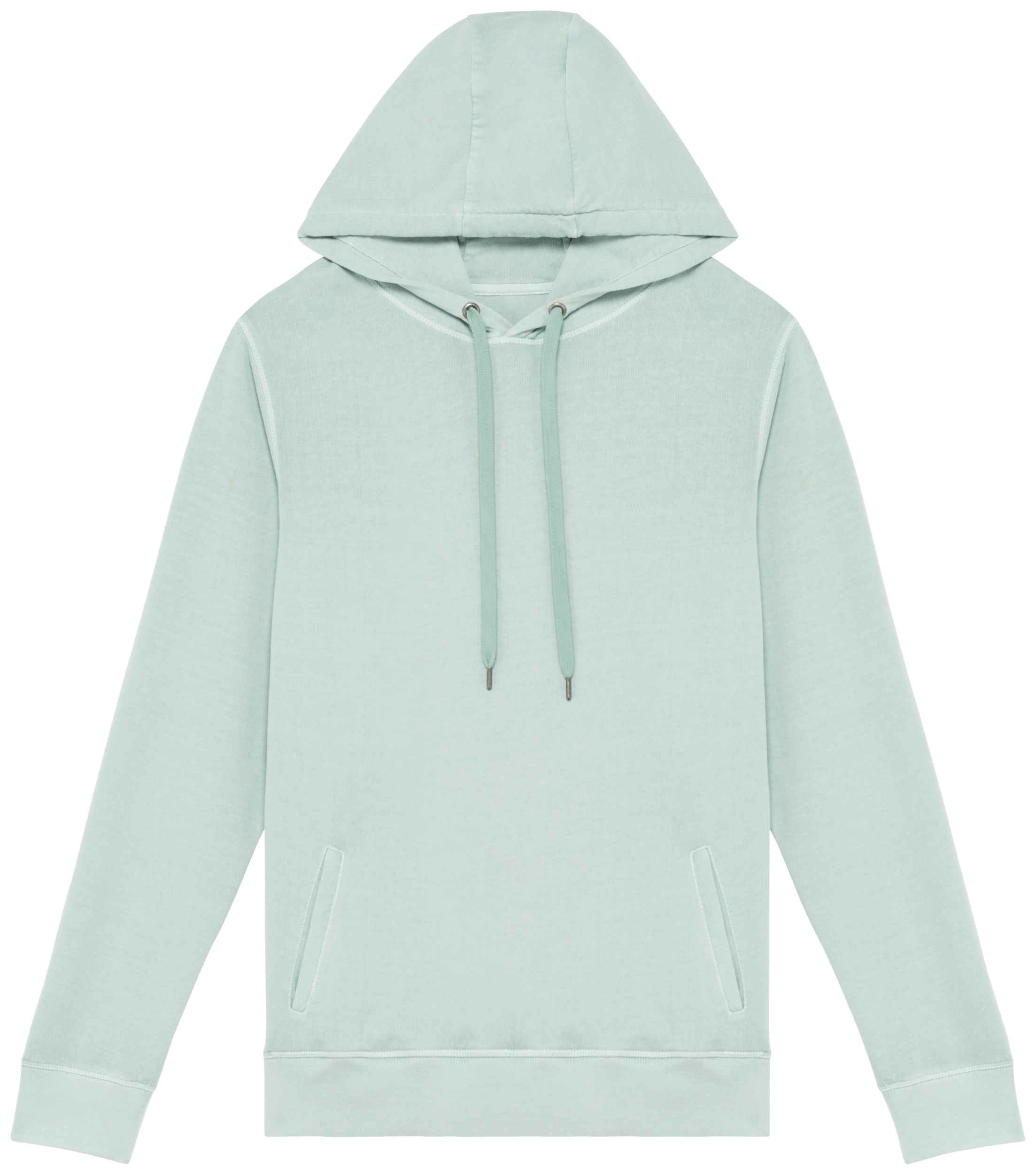 Native Spirit Ecologische uniseks sweater met capuchon French Terry — Washed Jade Green