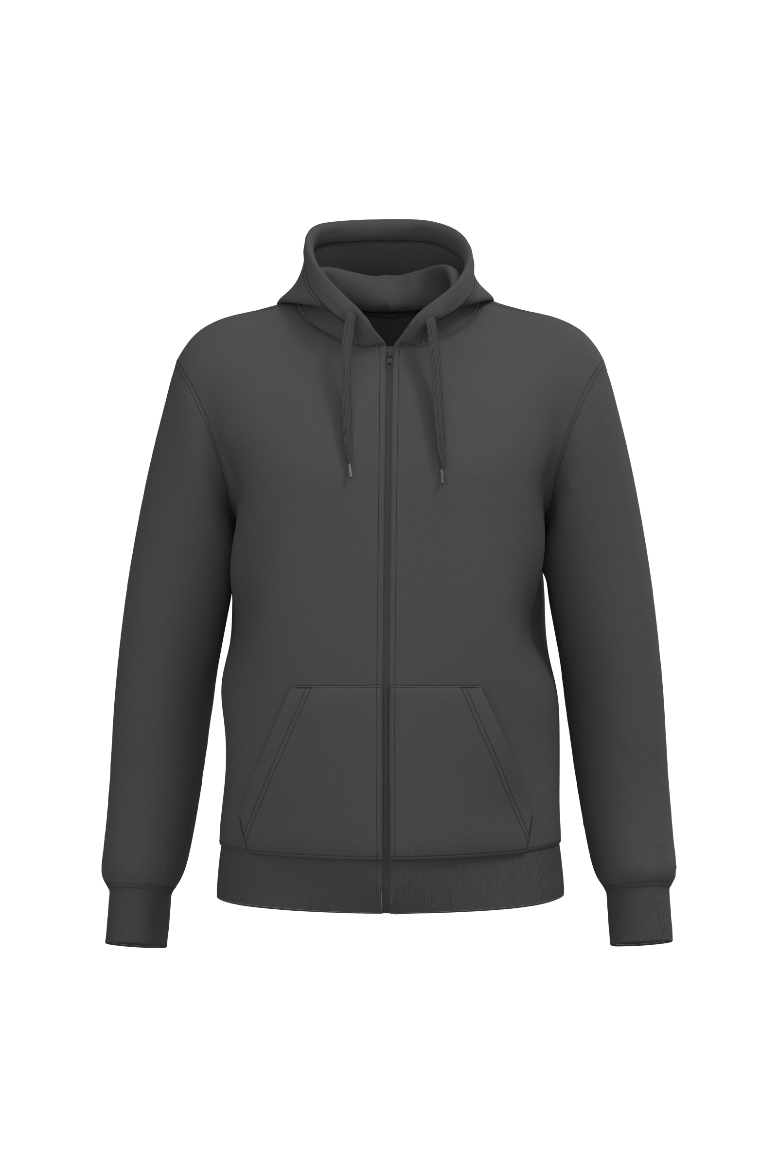 Kariban Gerecyclede uniseks sweater met rits en capuchon — Dark Grey