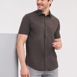 Russell Men's Easy Care Fitted overhemd met korte mouwen