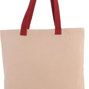 Kimood Platte shopper van canvas met contrasterend hengsel — Natural / Black