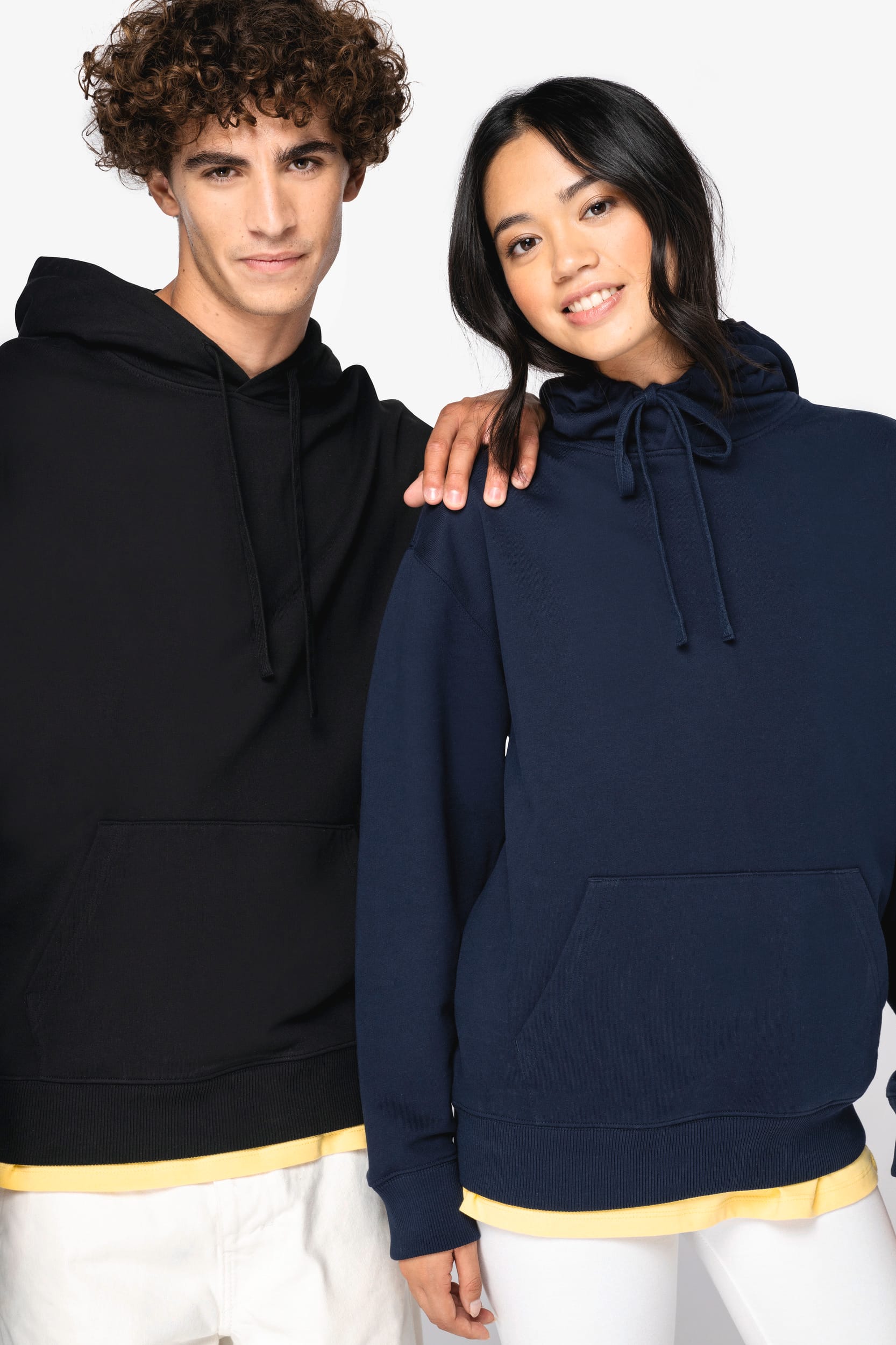 Native Spirit Ecologische uniseks sweater met capuchon en verlaagde schouders French Terry