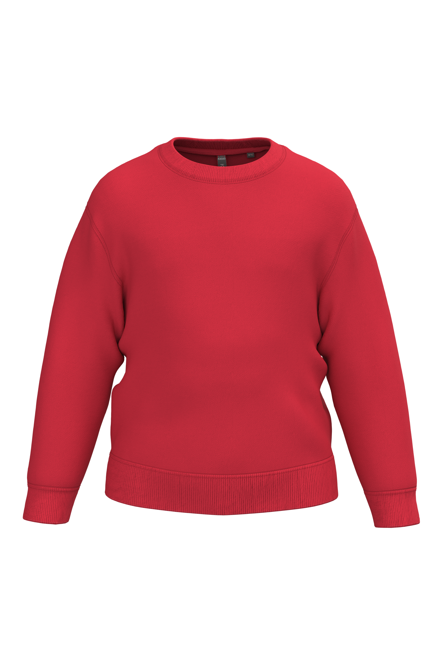 Kariban Gerecyclede kindersweater met ronde hals — Red
