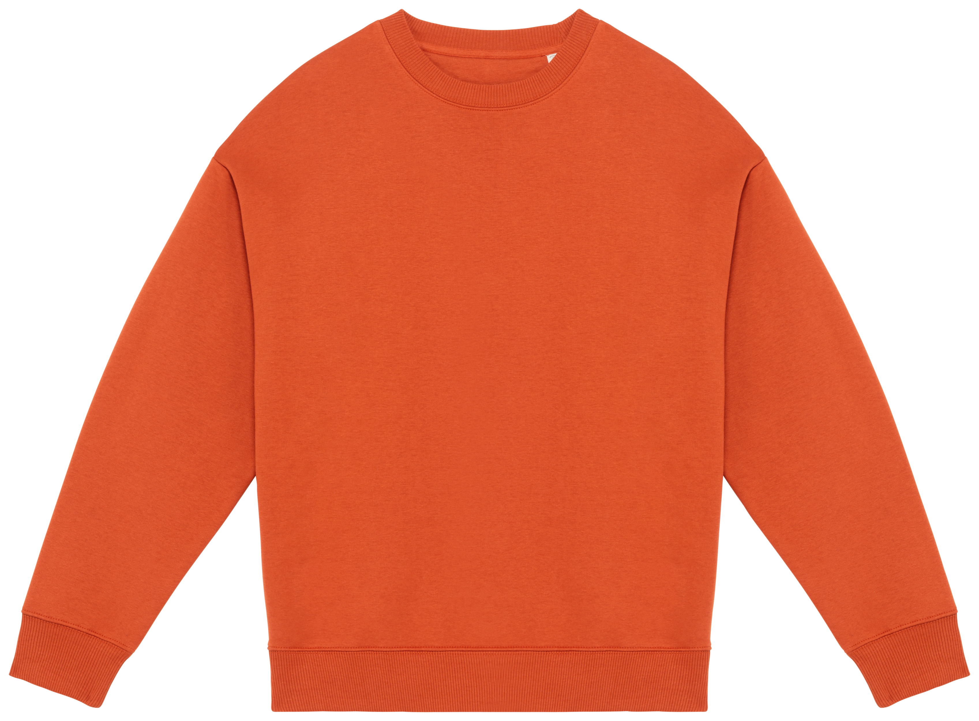 Native Spirit Ecologische oversized uniseks sweater met ronde hals — Burnt Brick