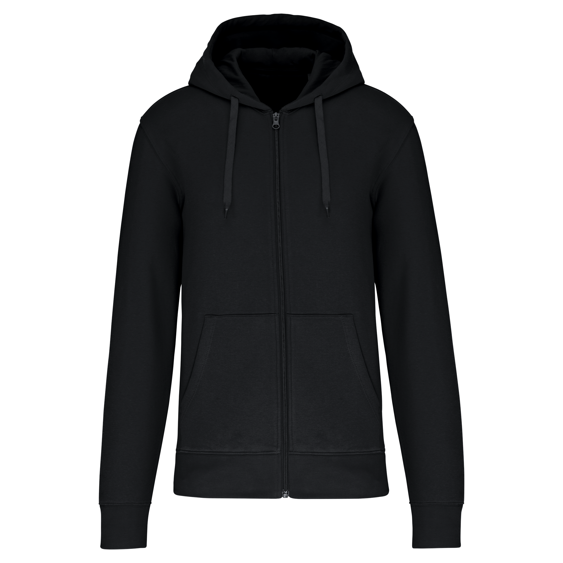 Kariban Ecologische herensweater met capuchon en ritssluiting — Black