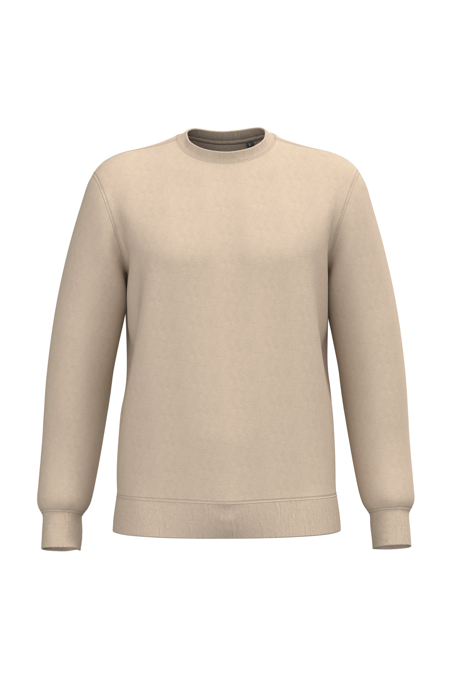 Kariban Gerecyclede uniseks sweater met ronde hals — Light Sand