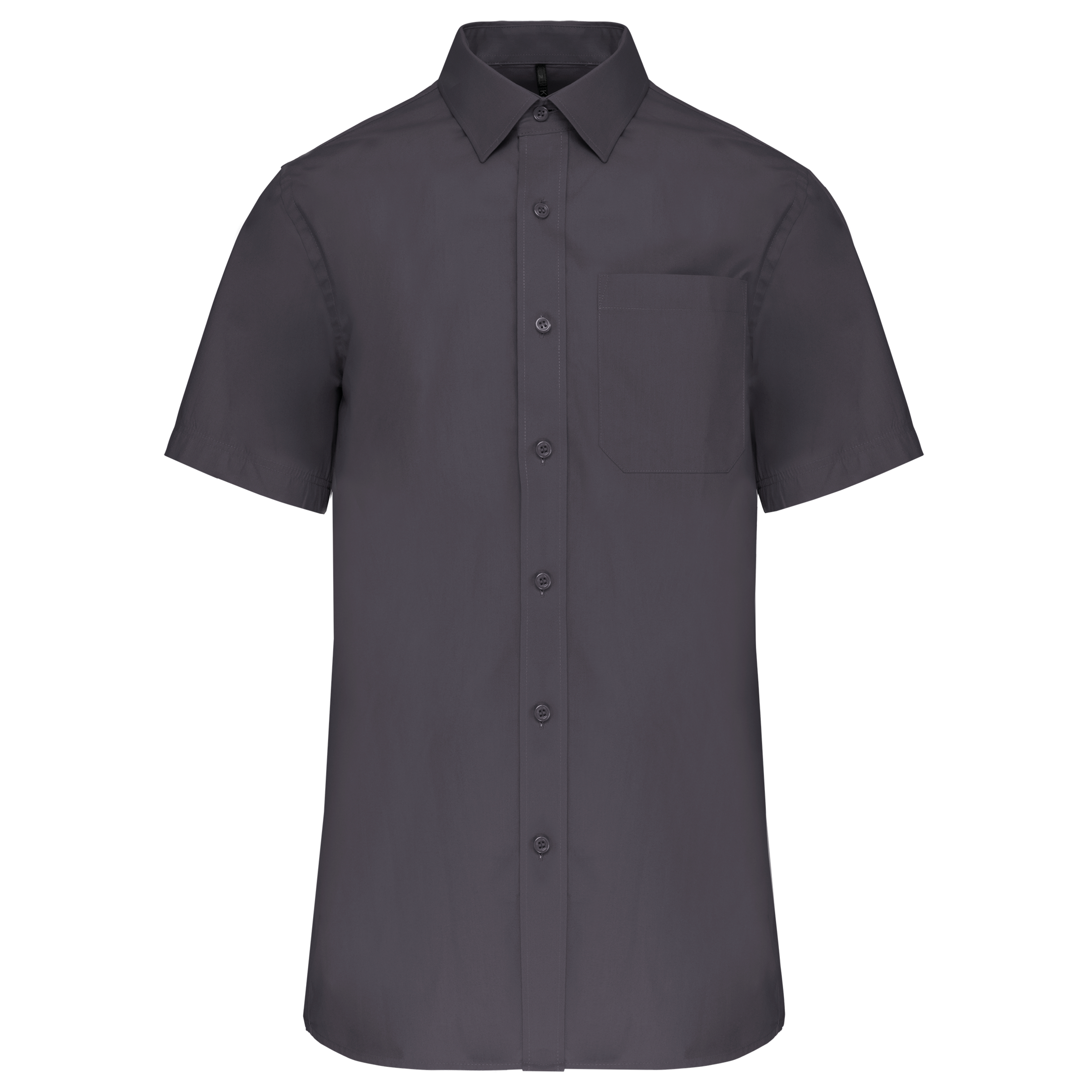 Kariban Heren poplin overhemd korte mouwen — Zinc