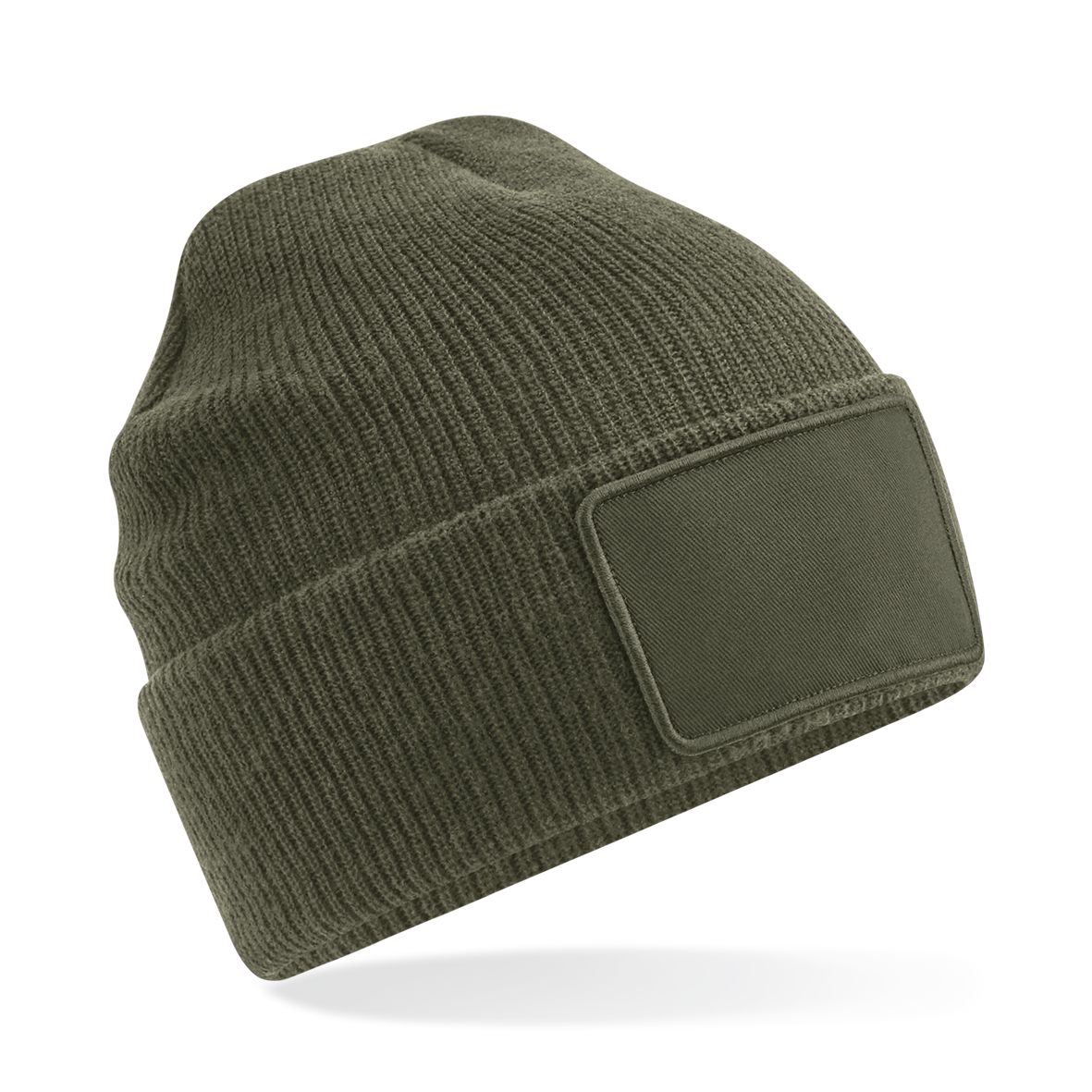 Beechfield® Thinsulate™ muts met afneembare patch — Military Green