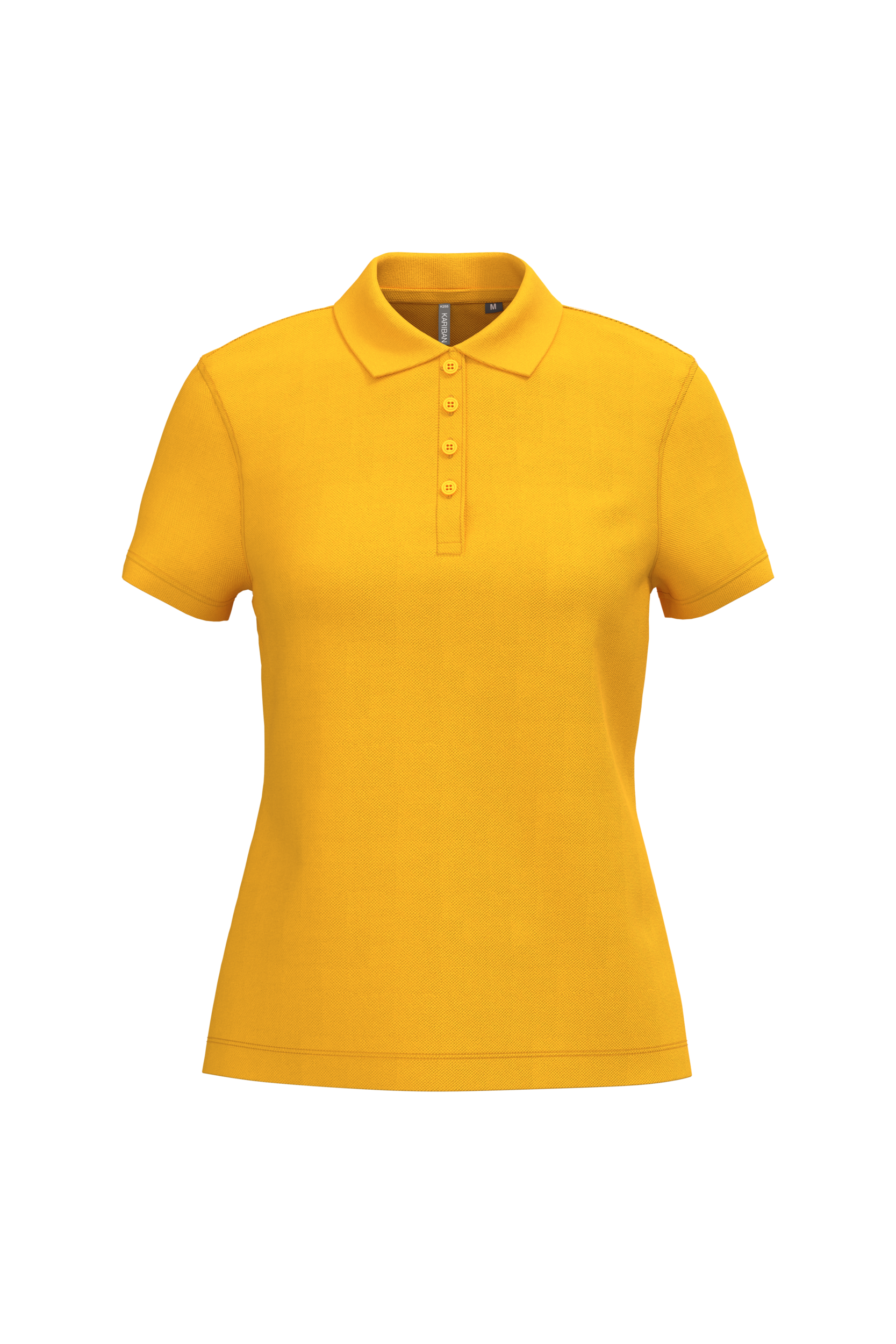 Kariban Piqué-damespolo korte mouwen — Yellow