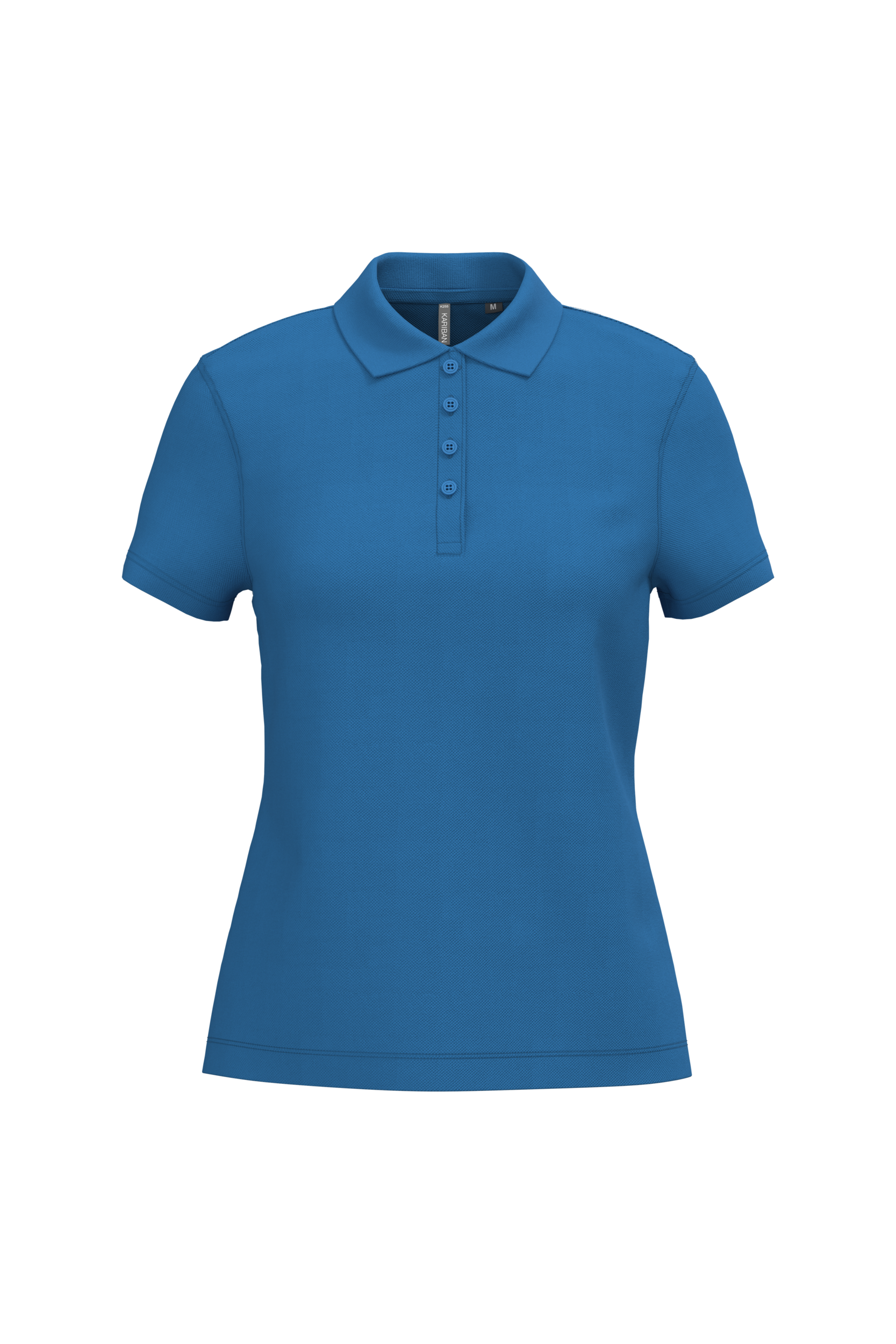 Kariban Piqué-damespolo korte mouwen — Light Royal Blue