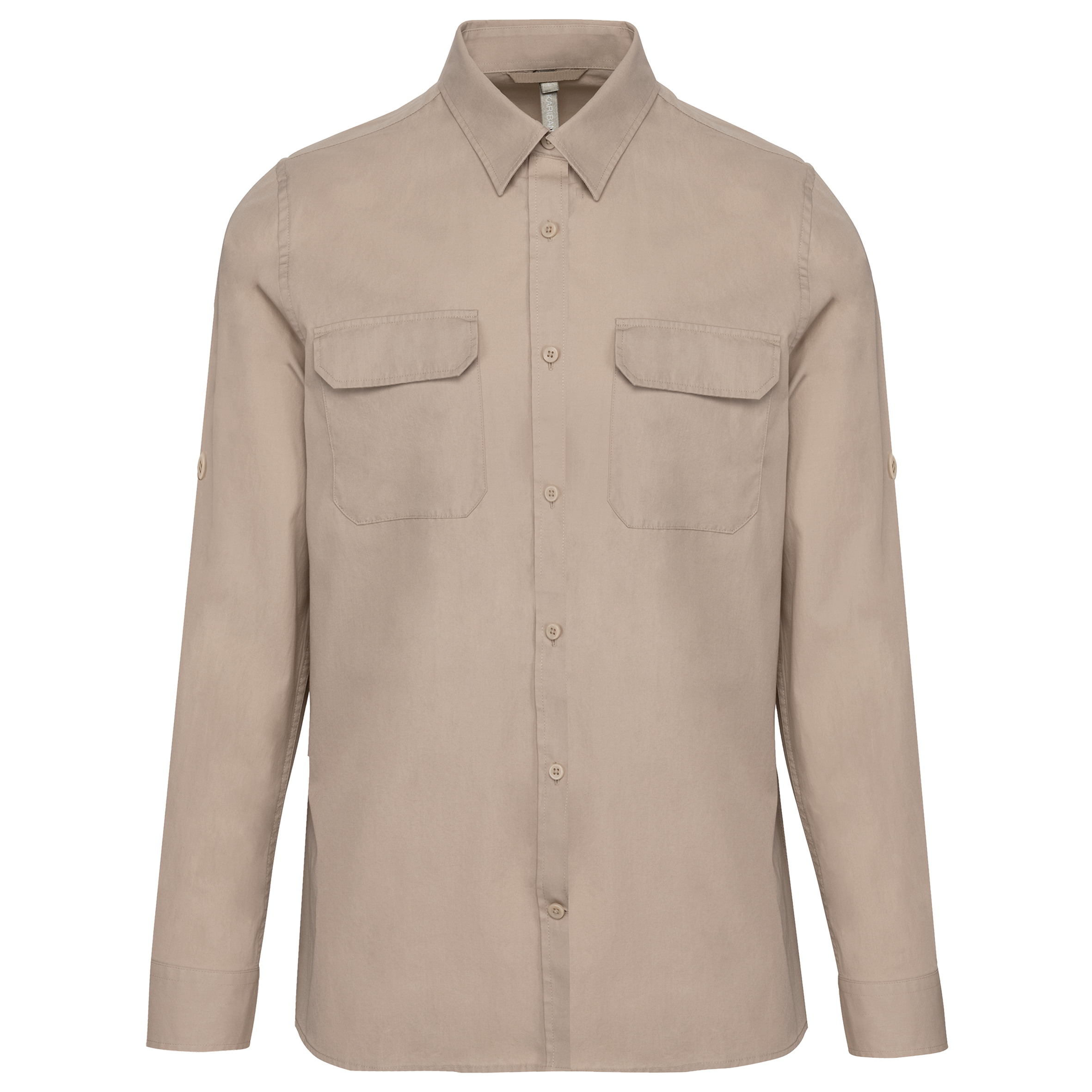 Kariban Overhemd safari lange mouwen — Beige