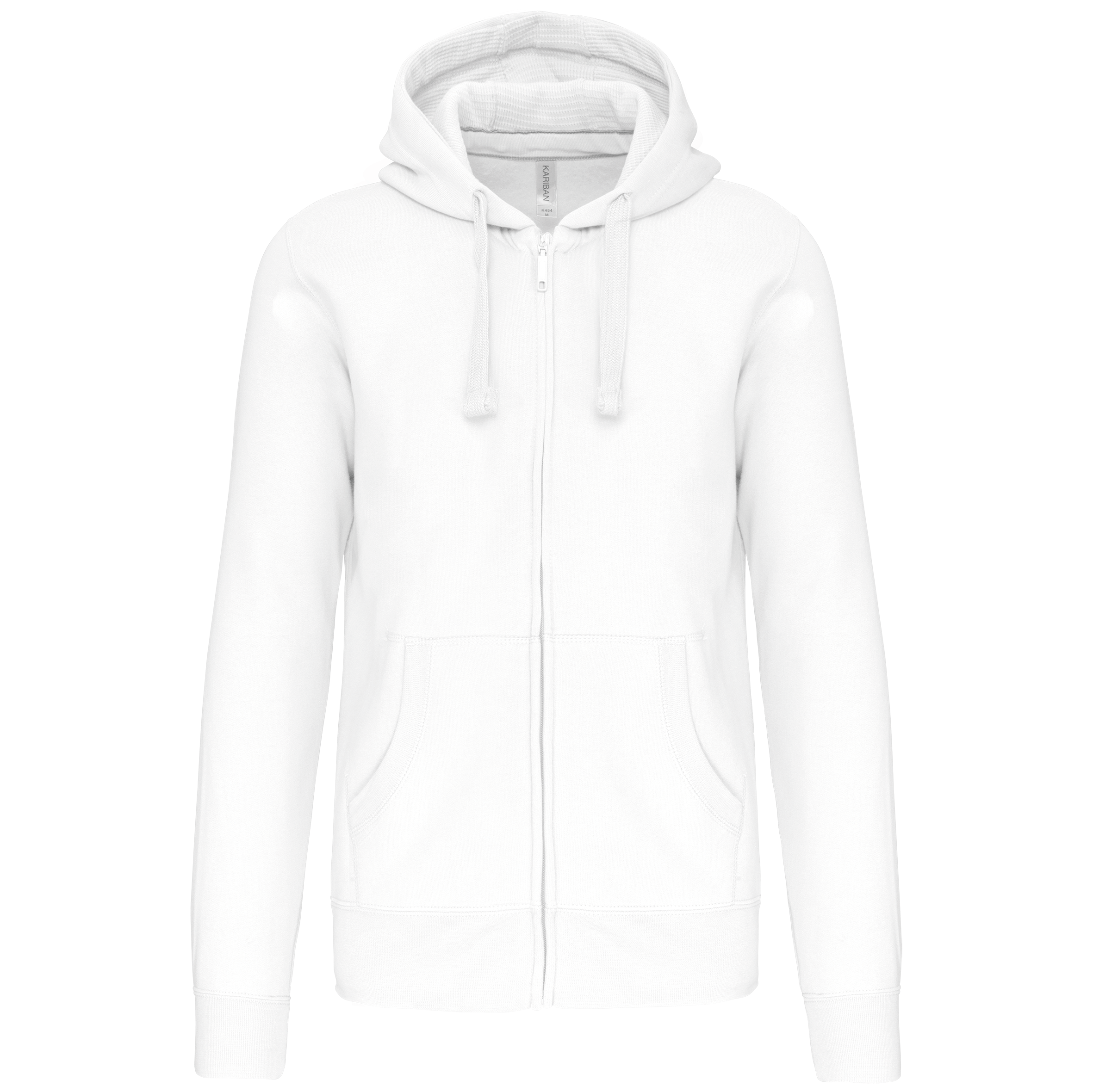 Kariban Hooded Sweater Met Rits — White