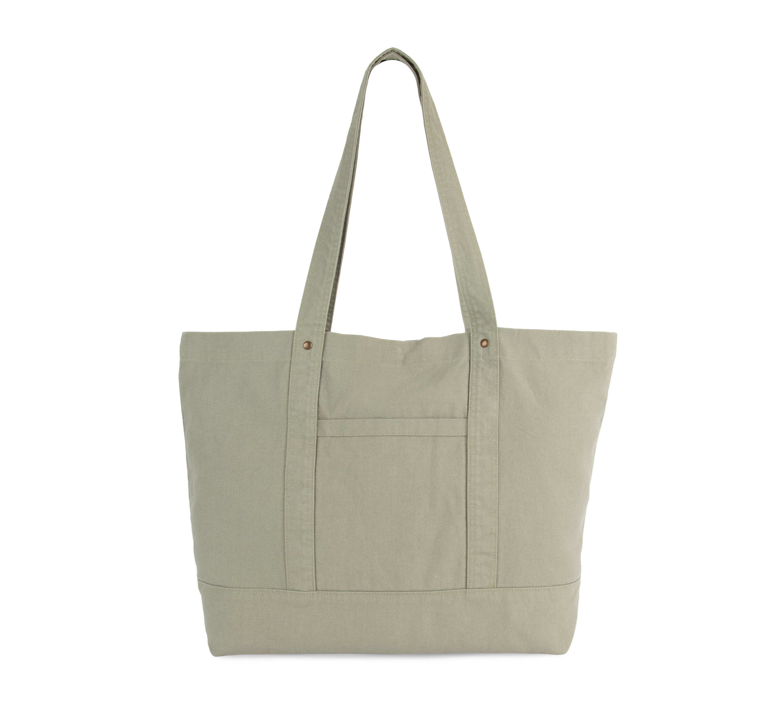 Kimood Grote shopper met zijzak — Washed Green Clay