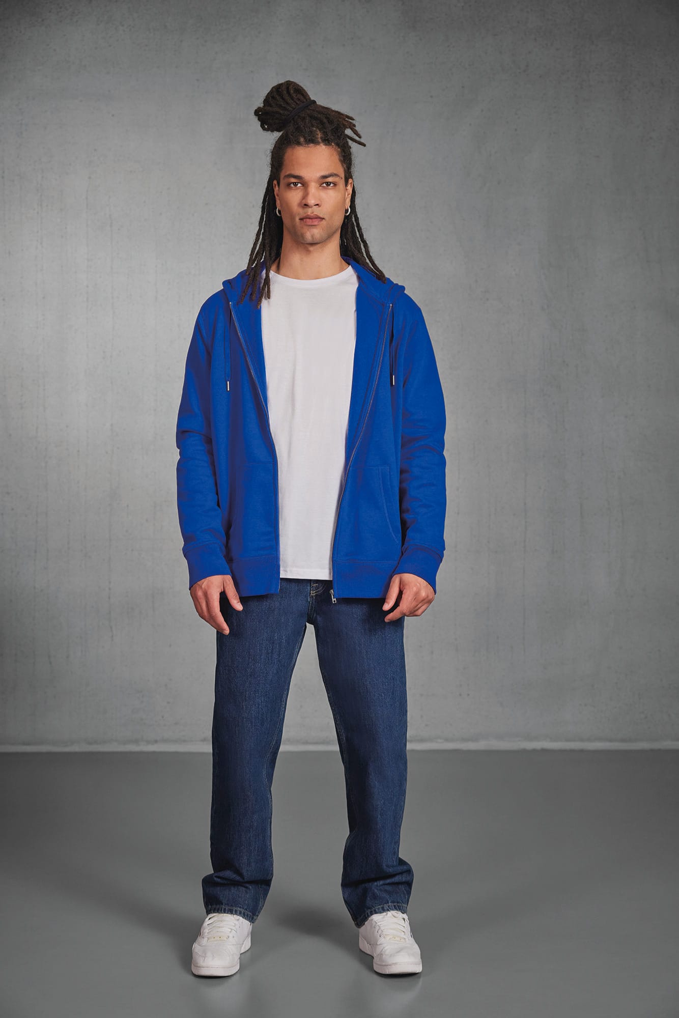 B&C KING Sweatshirt met capuchon en rits