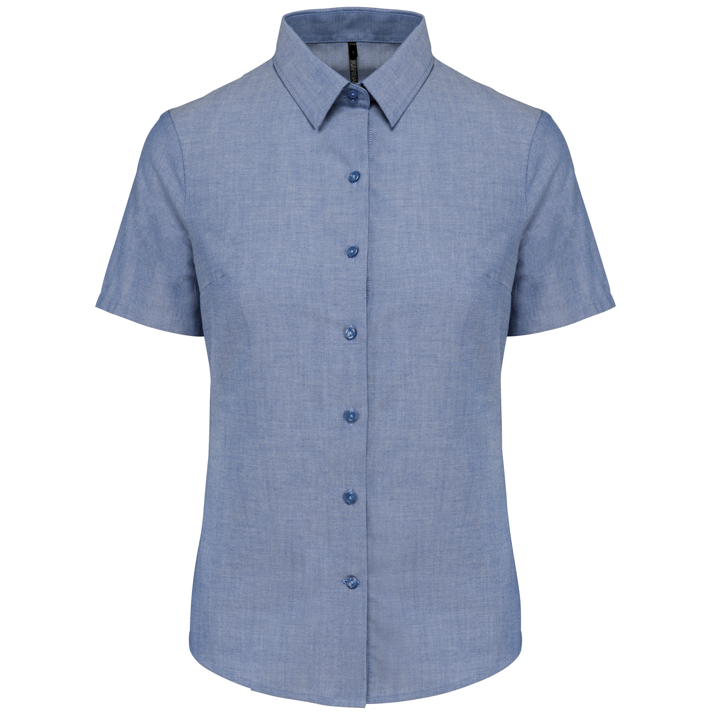 Kariban Dames Oxford blouse korte mouwen — Oxford Cobalt Blue