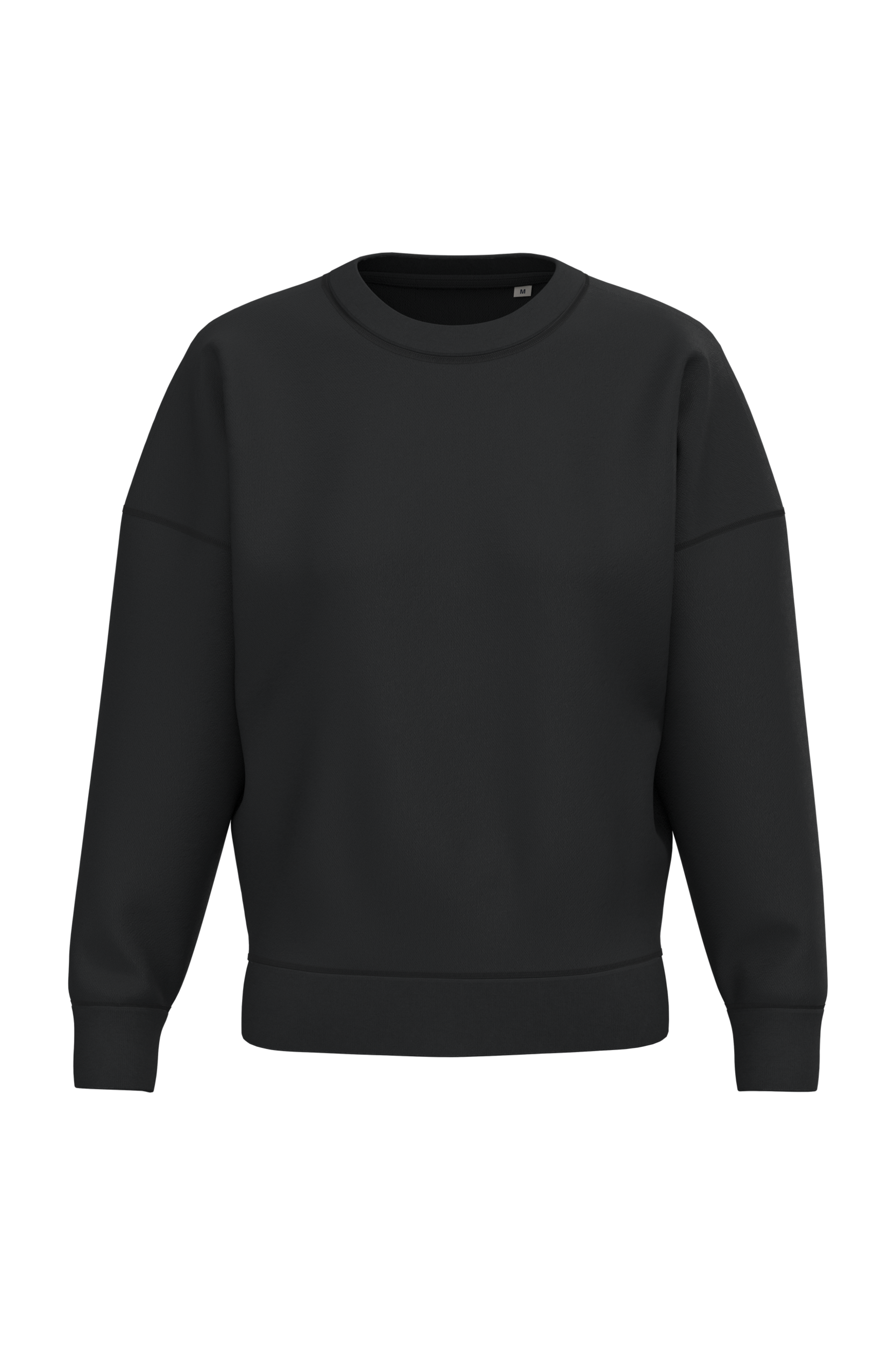 Native Spirit Ecologische dames sweater met ronde hals en verlaagde schouders — Black