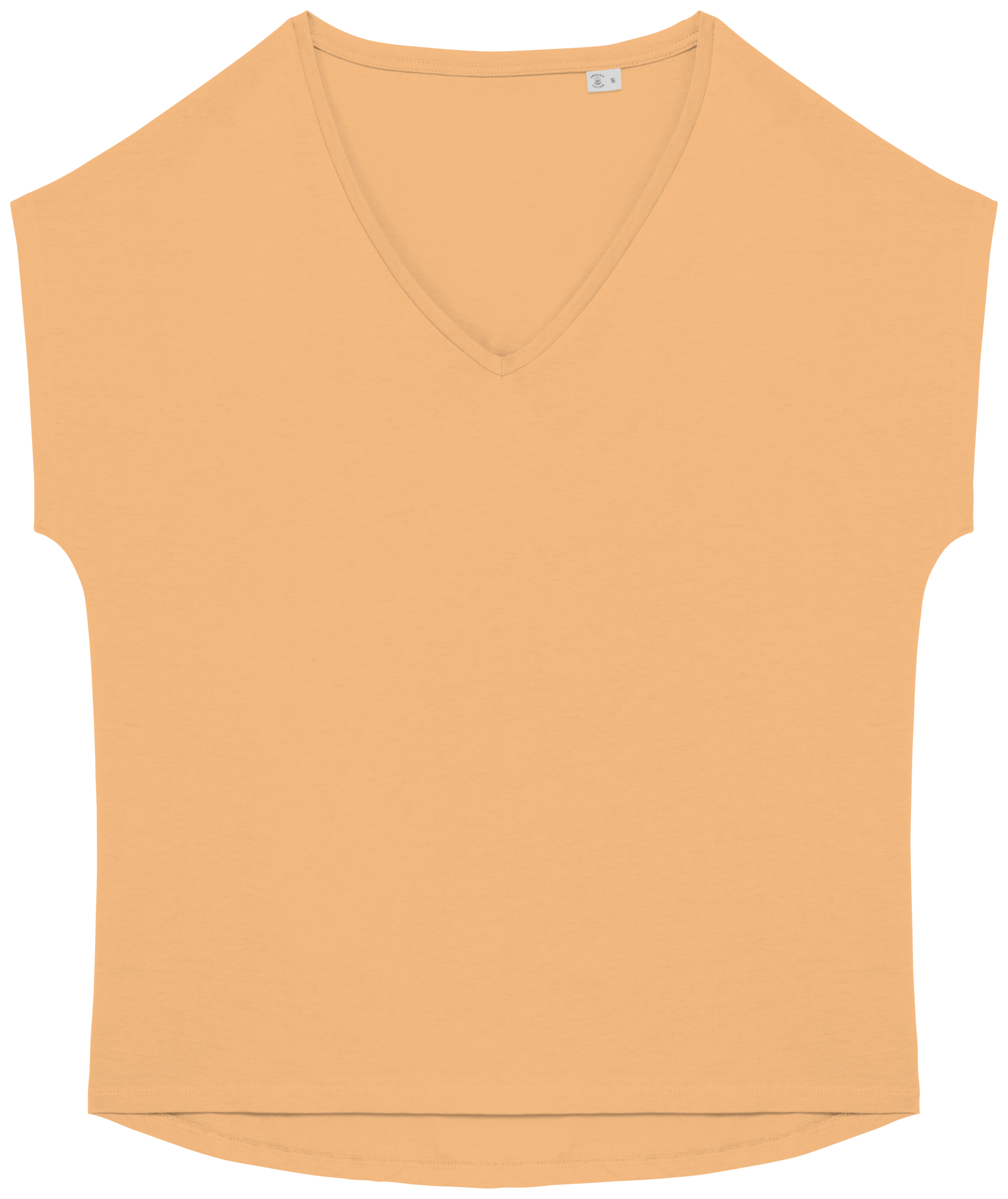 Native Spirit Ecologisch baggy dames T-shirt V-hals — Apricot