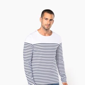 Kariban Gestreept heren-T-shirt lange mouwen