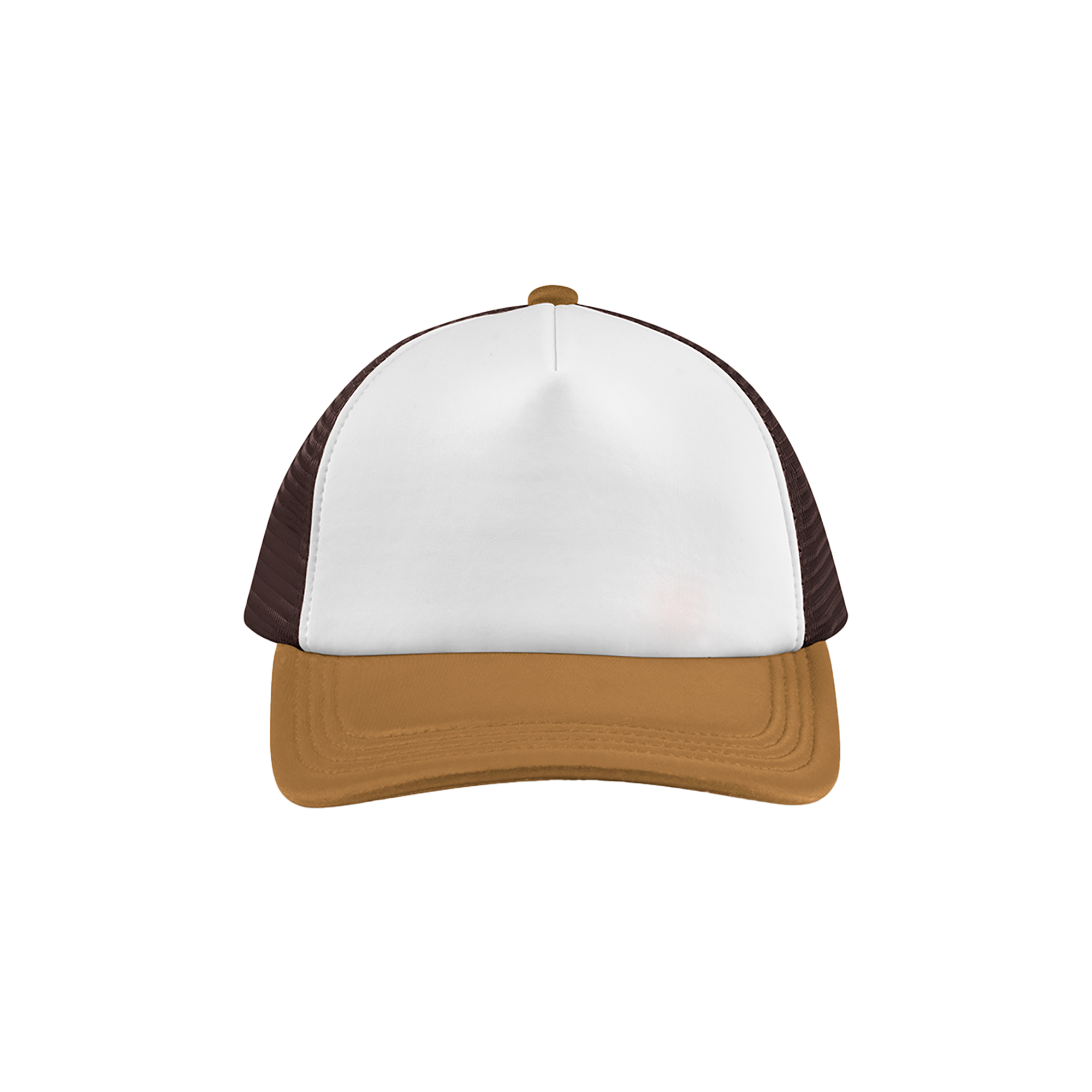Beechfield® Meerkleurige 5-panel truckerpet — Chocolate / Dark amber