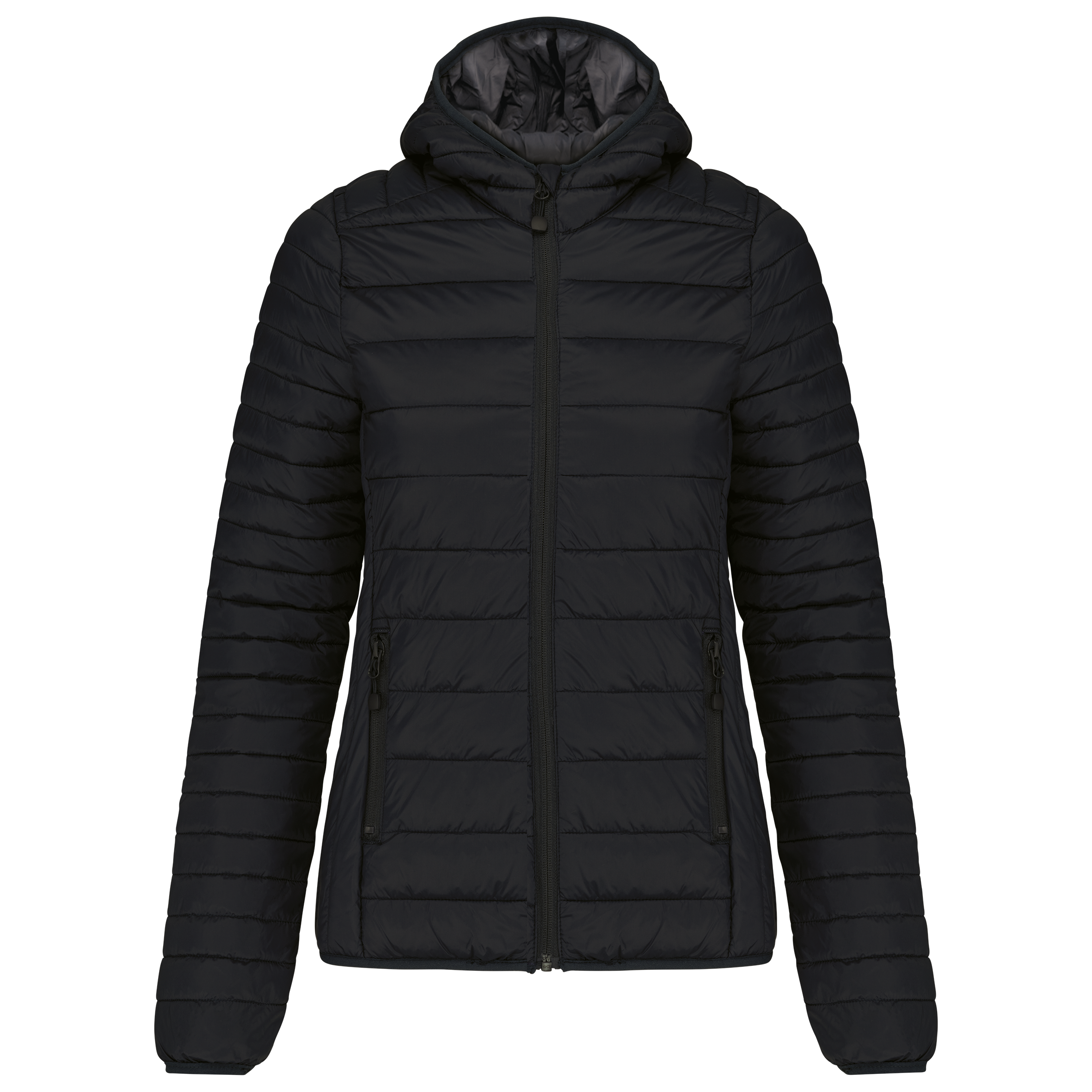 Kariban Ladies' lightweight hooded padded jacket — Black
