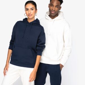 Native Spirit Ecologische uniseks sweater met capuchon en verlaagde schouders in geborsteld fleece
