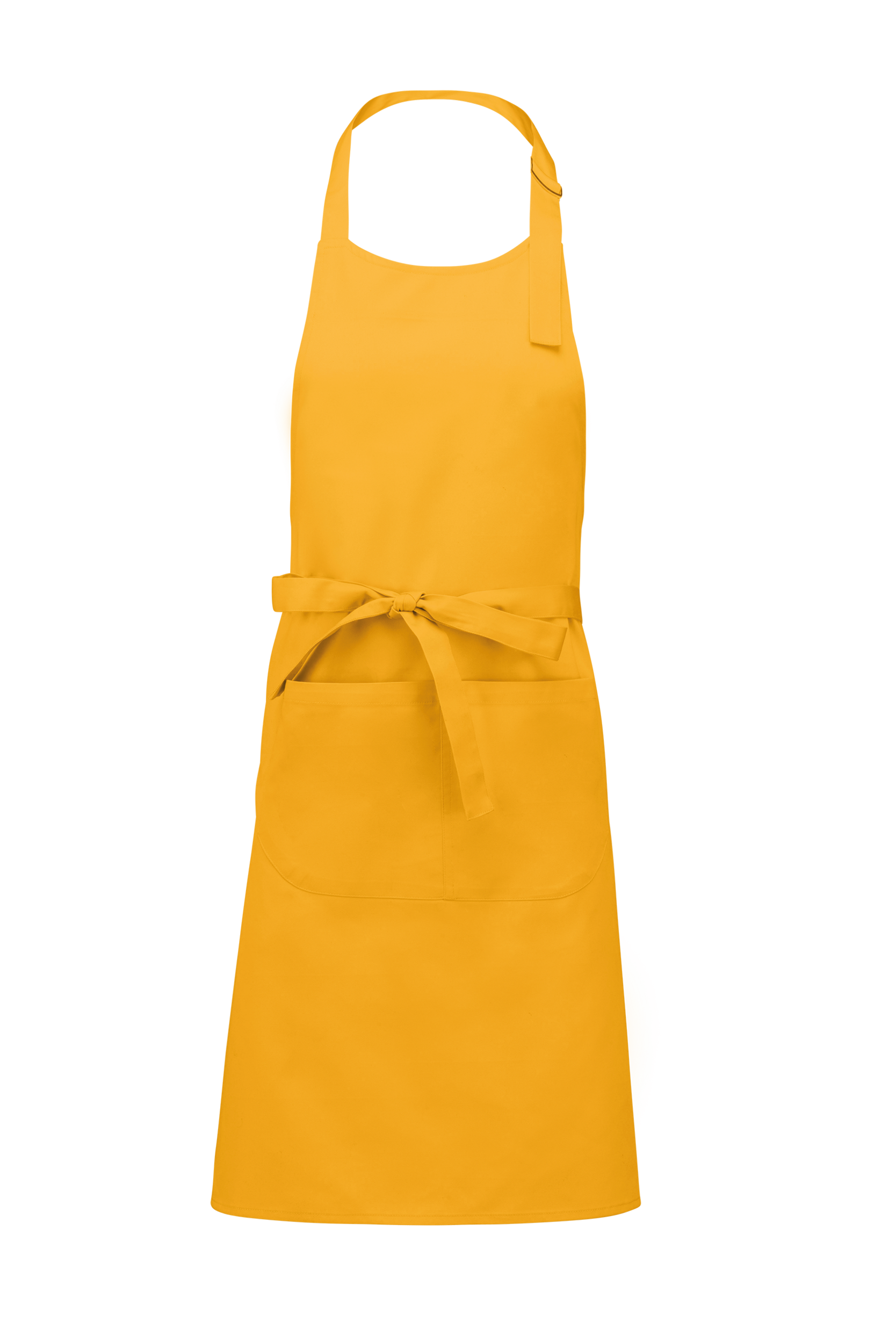 Kariban Katoenen schort met zak — Mustard