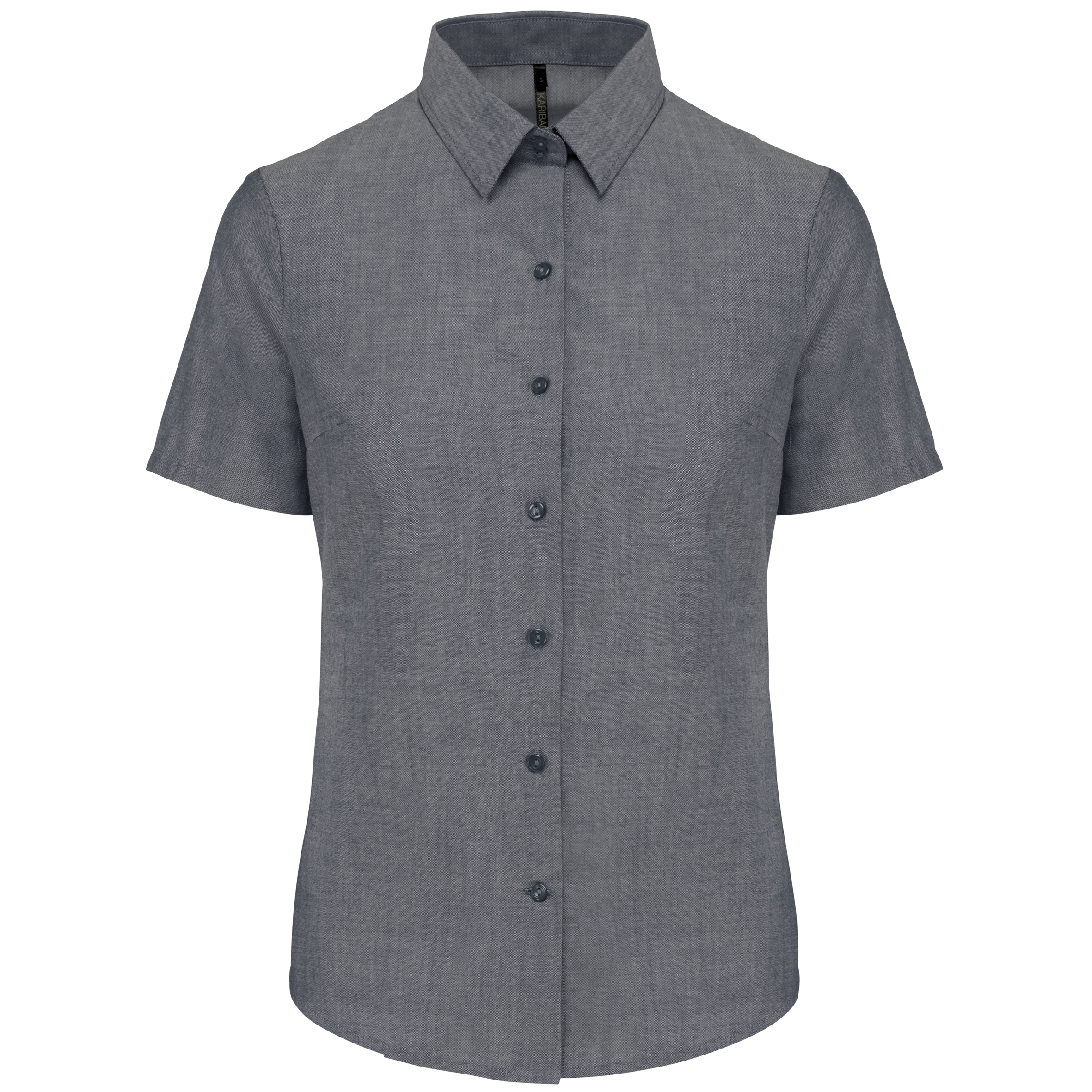 Kariban Dames Oxford blouse korte mouwen — Oxford Shadow Navy