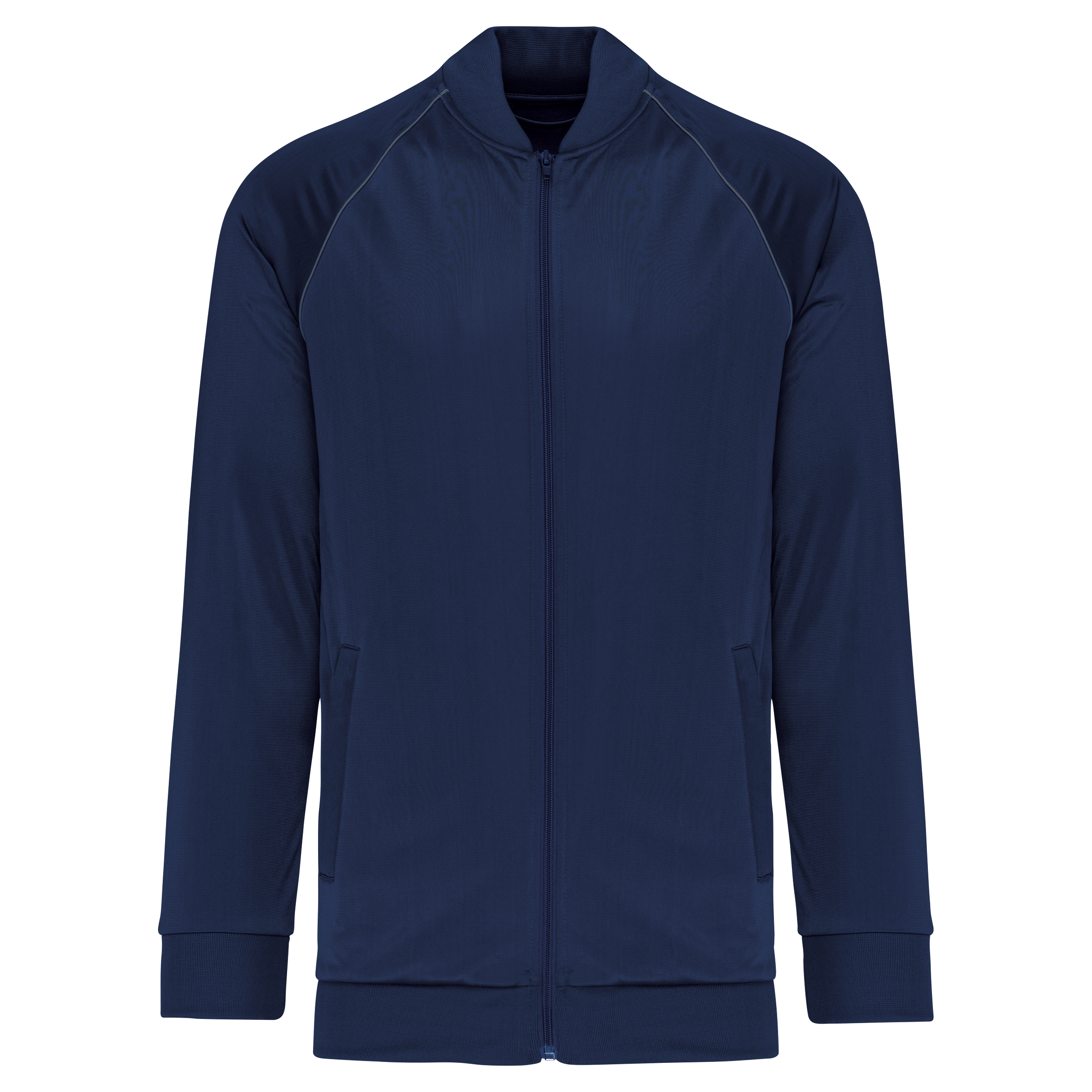 PROACT® Unisex trainingsjasje met rits en biesje — Sporty Navy