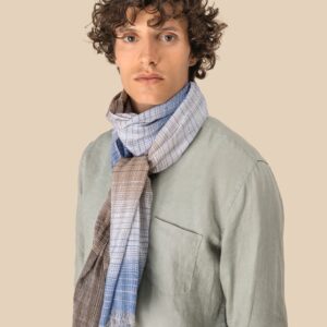 Spasso Gestreepte uniseks tulbanddoek  — Brown Classic Checks