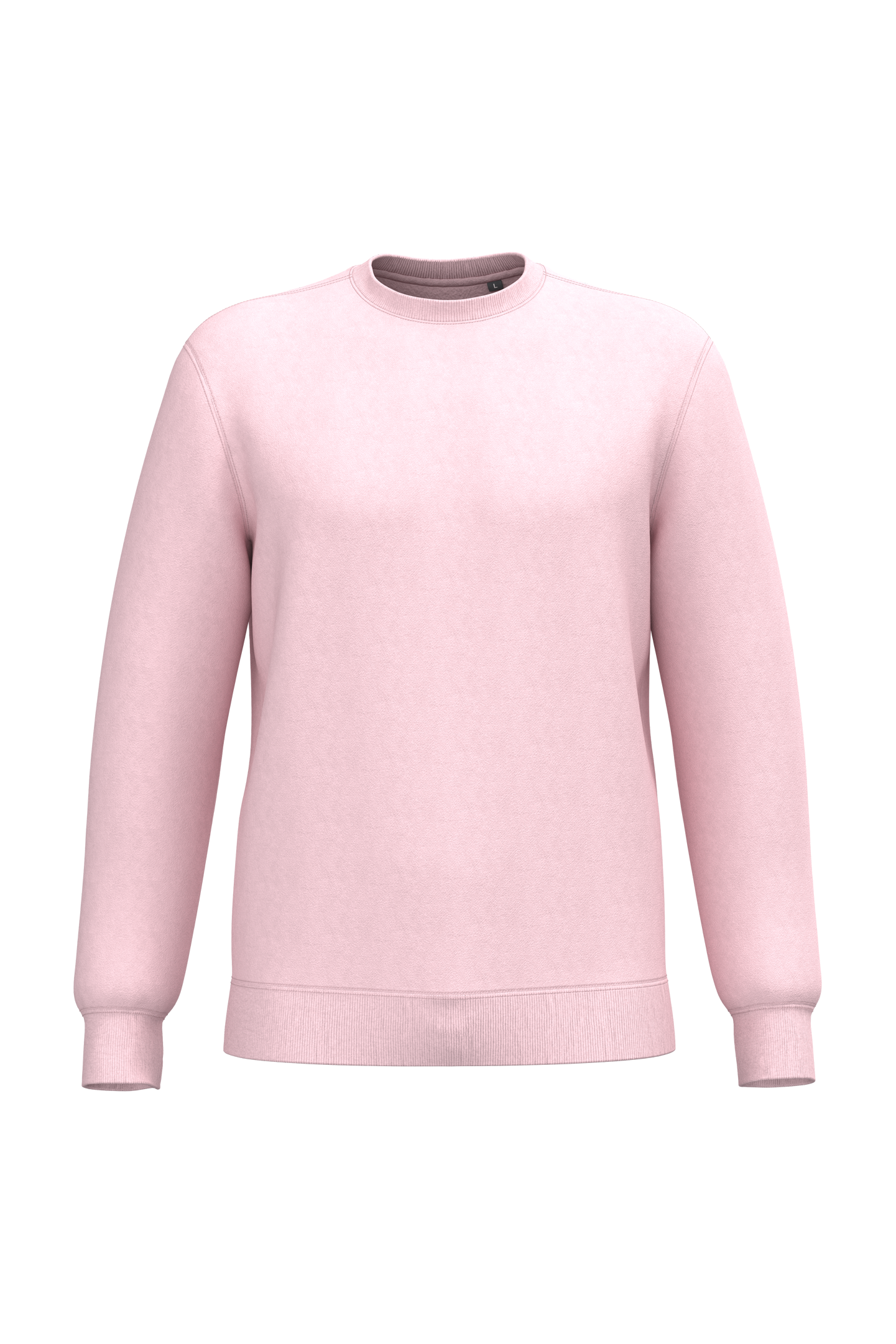 Kariban Gerecyclede uniseks sweater met ronde hals — Pale Pink