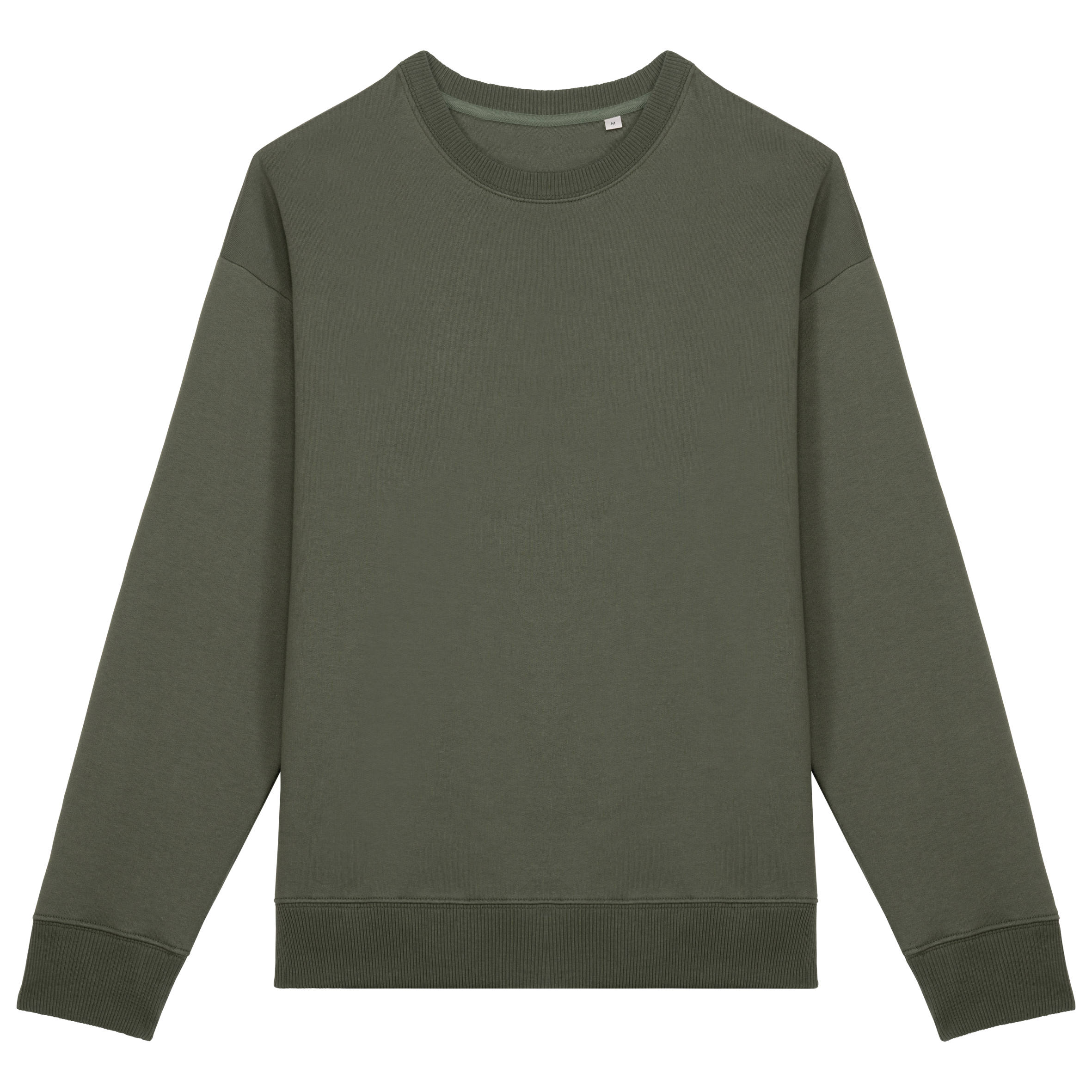 Native Spirit Ecologische oversized uniseks sweater met ronde hals — Organic Khaki