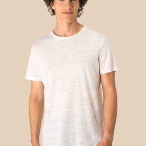 Spasso Linnen heren-t-shirt ronde hals kraag