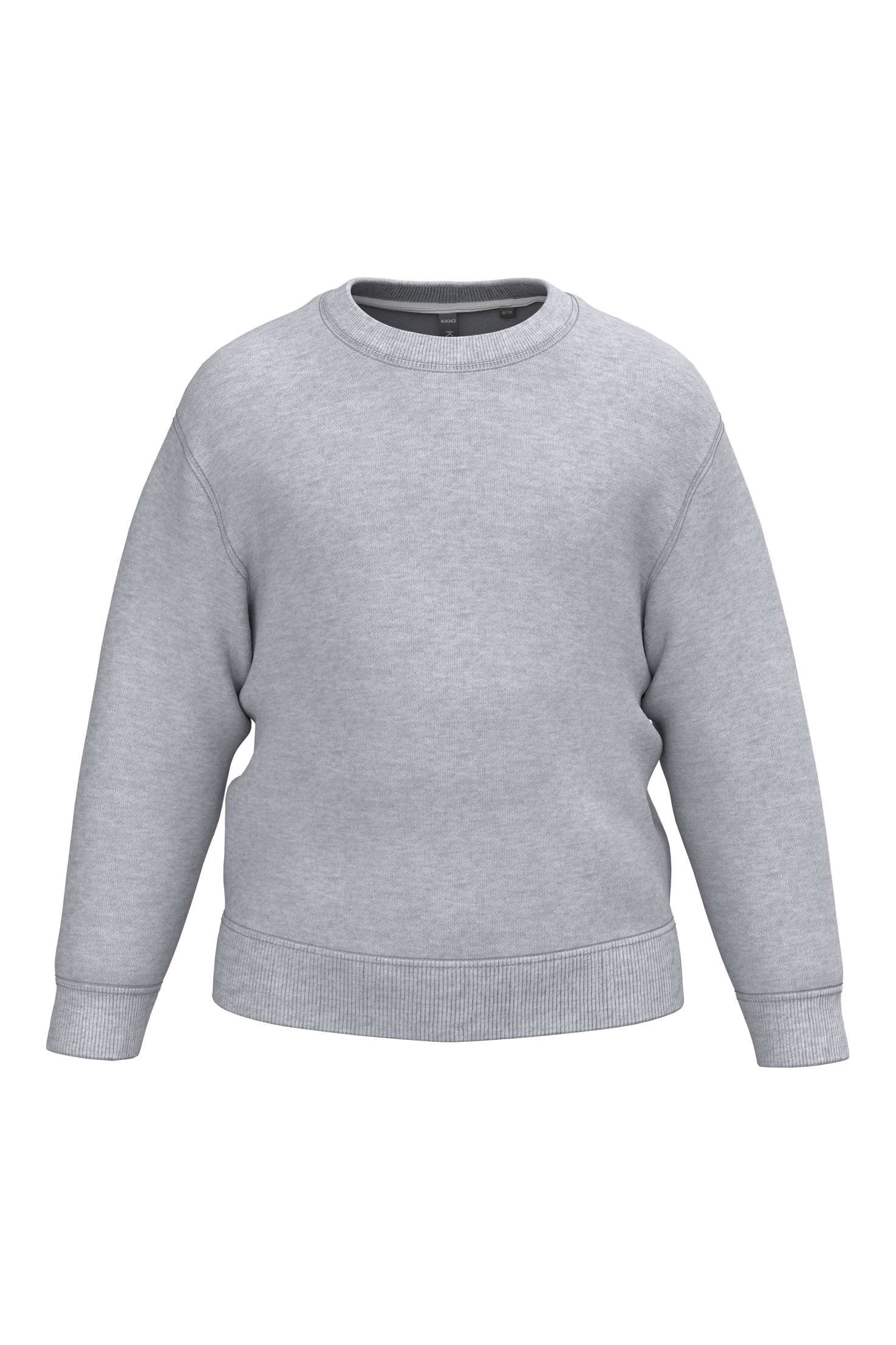 Kariban Gerecyclede kindersweater met ronde hals — Oxford Grey